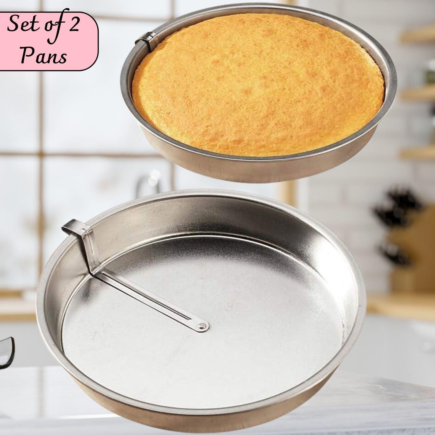 Bandwagon Tin-Plated Cake Pan with Release 9" OD x 1 1/4" Deep Set of 2