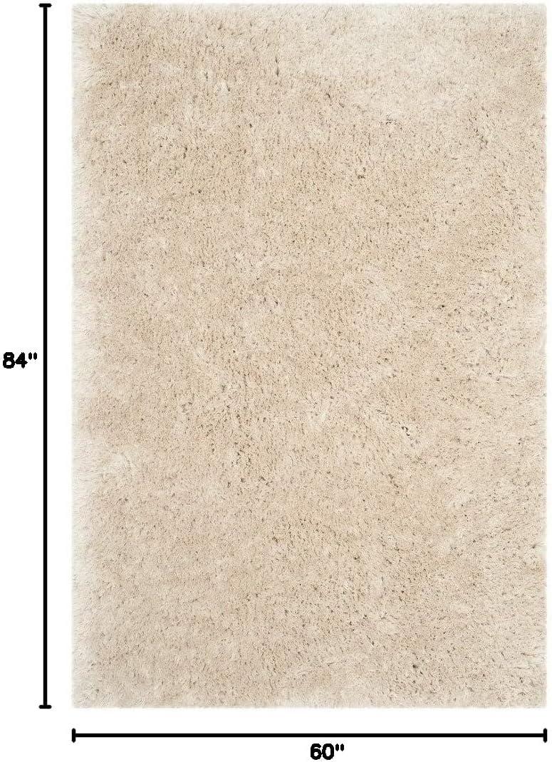 SAFAVIEH Arctic Giselle Solid Polyester Shag Area Rug, Taupe, 5' x 7'