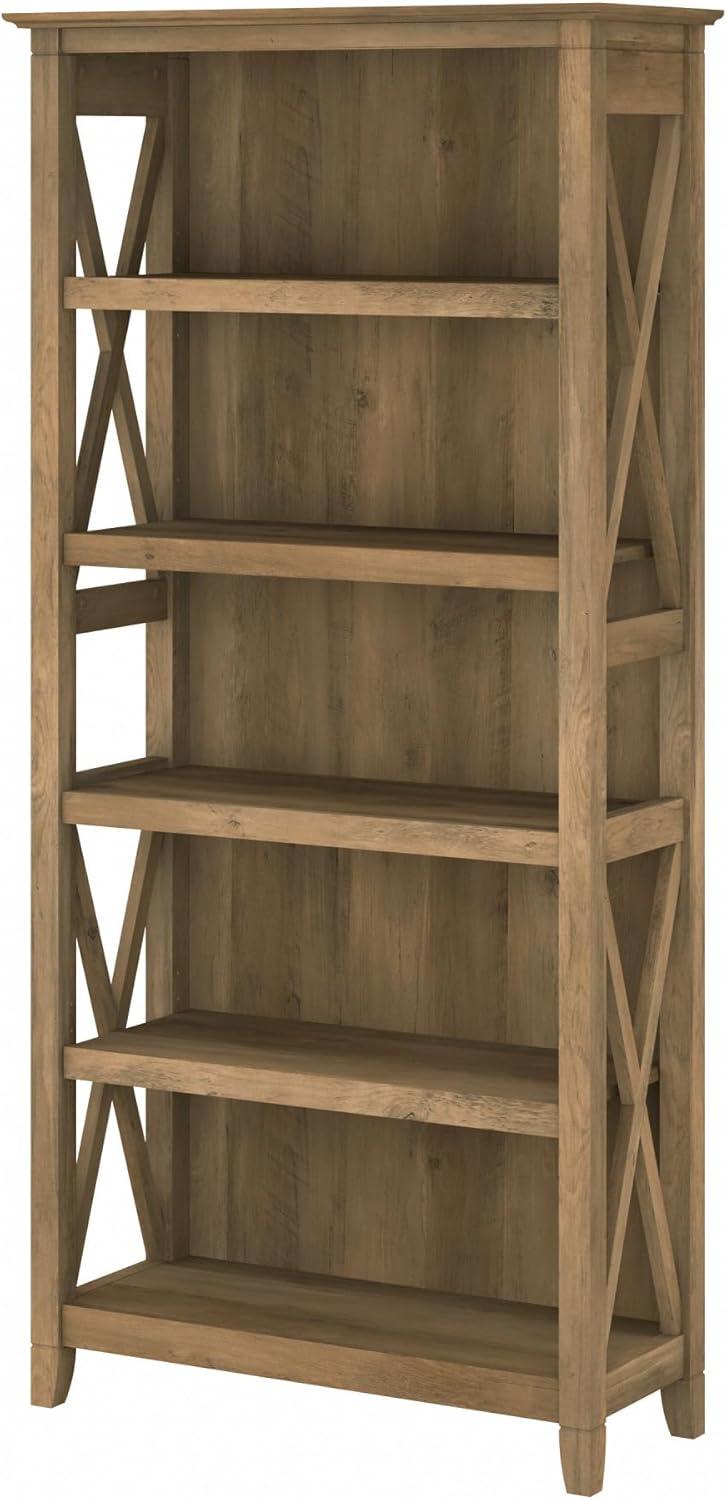 Bush Furniture Key West Tall 5 Shelf Bookcase, Reclaimed Pine