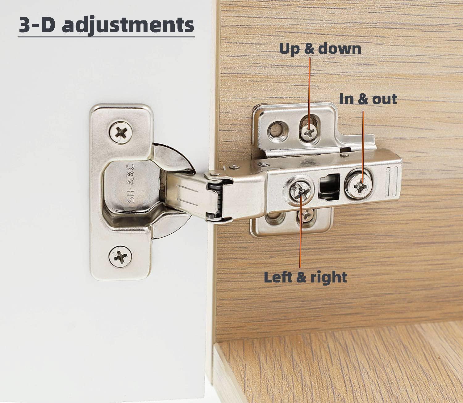 Decobasics Half Overlay -105° Frameless Cabinet Door Hinge -3 Way Adjustability