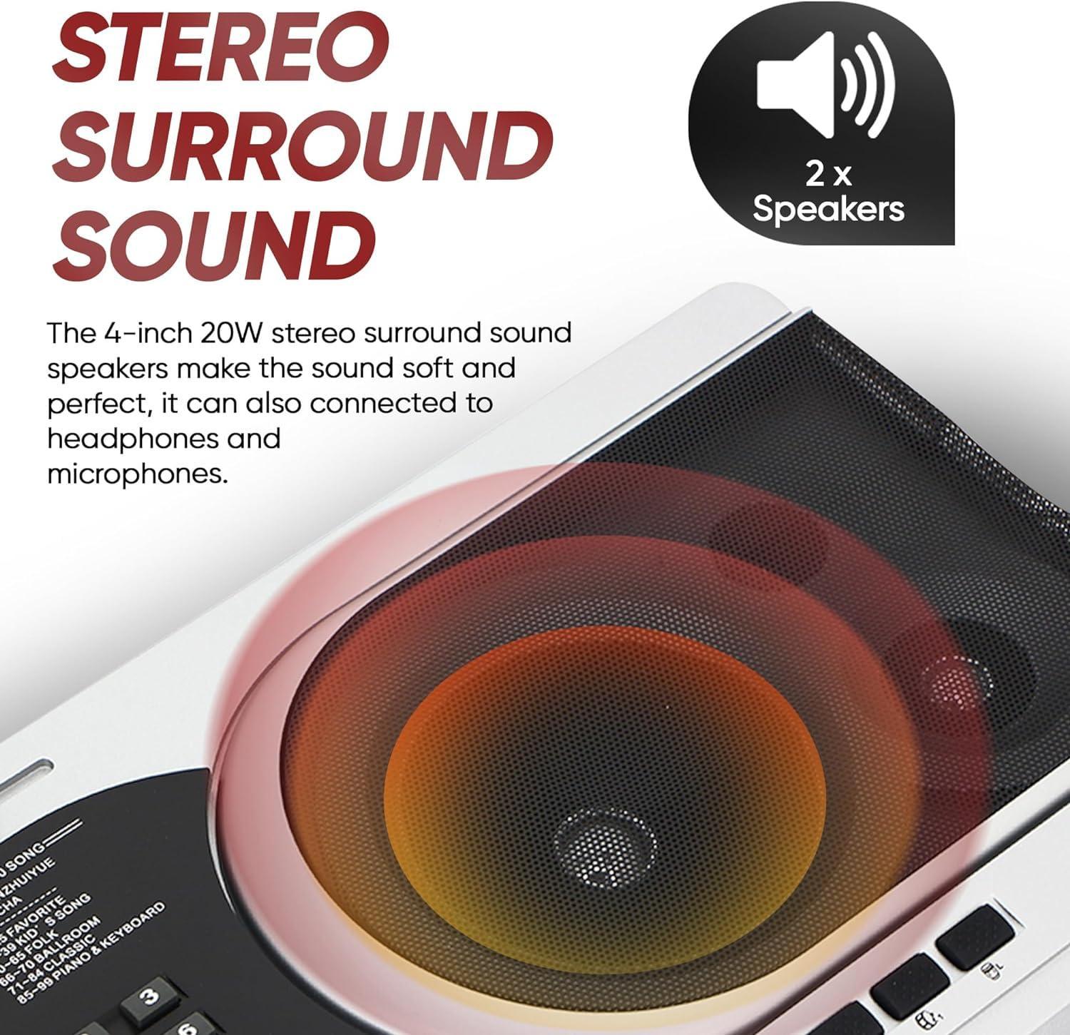 Karaoke Keyboard for Singing with 61 Keys, Waterproof Case, Stand, Pedal, and Headset