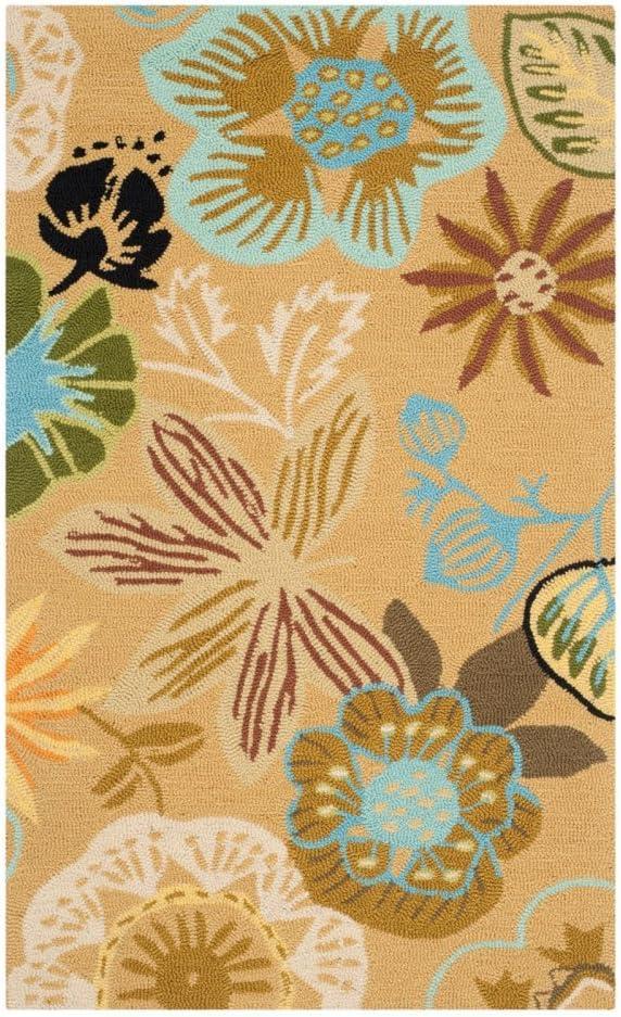 Four Seasons FRS472 Hand Hooked Accent Rug - Taupe/Multi - 2'6"x4' - Safavieh.