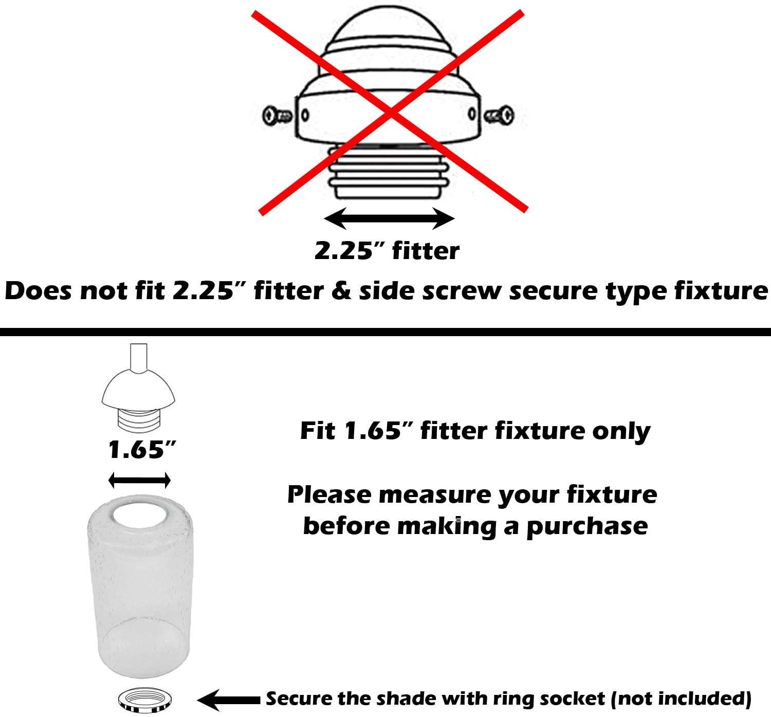 Bubble Seeded Glass Lamp Shade, LEDupdates 3 Packs Clear Cylinder for Light Fixture Glass Replacement