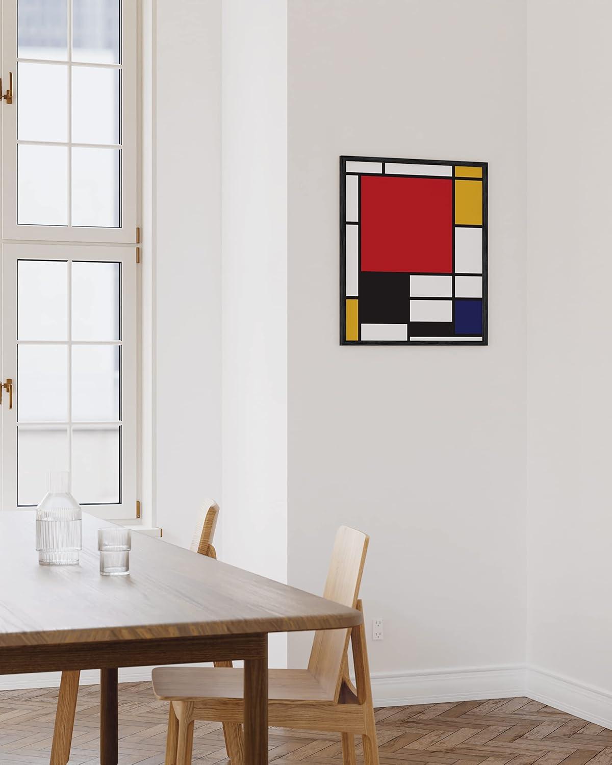 Geometric Abstract Red Yellow Blue Canvas Print, 12" x 16"