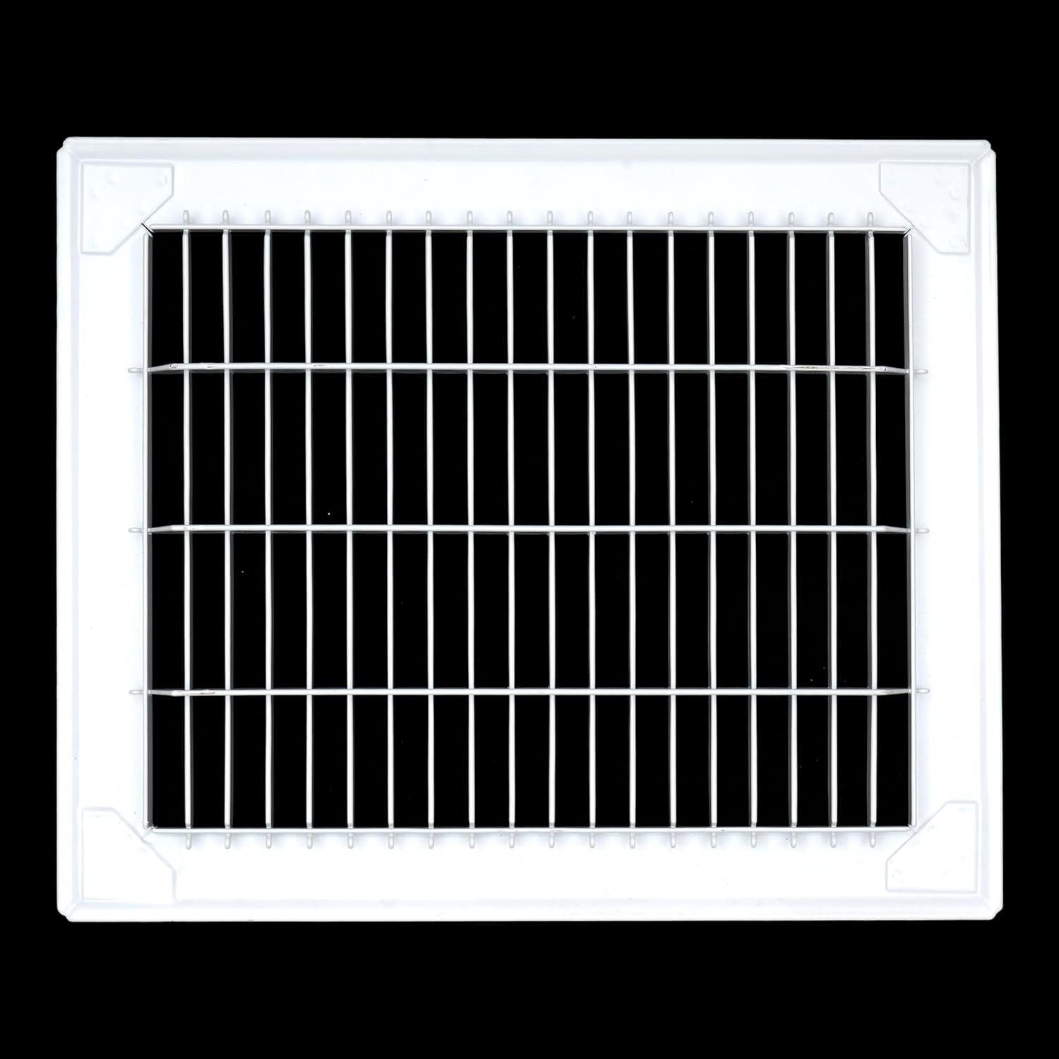 Fits 8x10 Duct Opening | Return Air Floor Grille by Handua| Walkable Vent Cover Grill for Floor | White | Heavy Duty Fixed Blades | Outer Dimensions: 9.75"W X 11.75"H