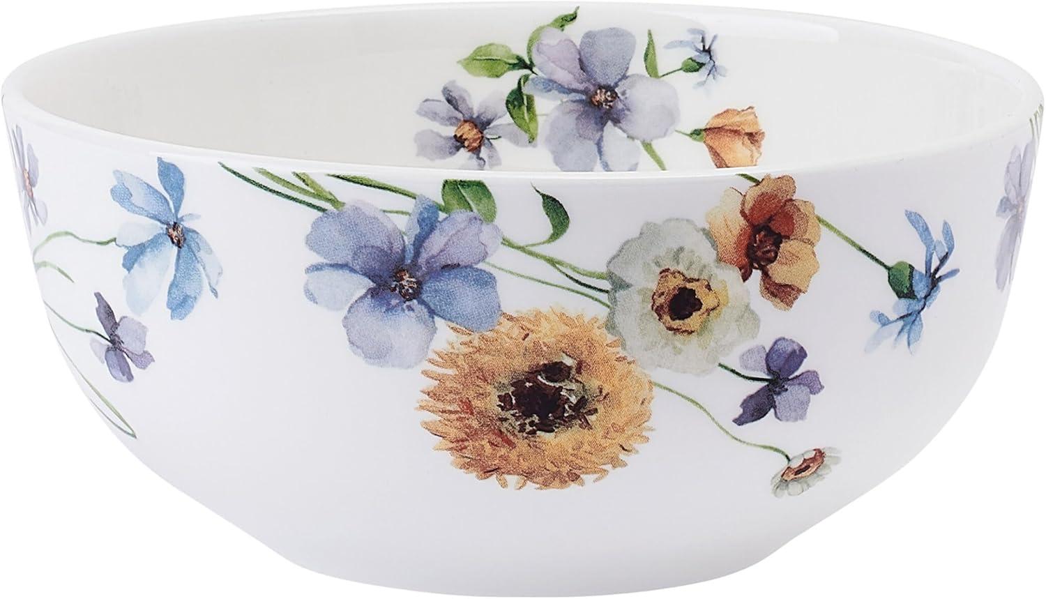 Audrina Floral White Porcelain 12-Piece Dinnerware Set, Service for 4