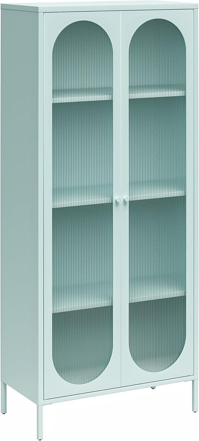 Luna 72.88'' Tall Accent Cabinet with Fluted Glass