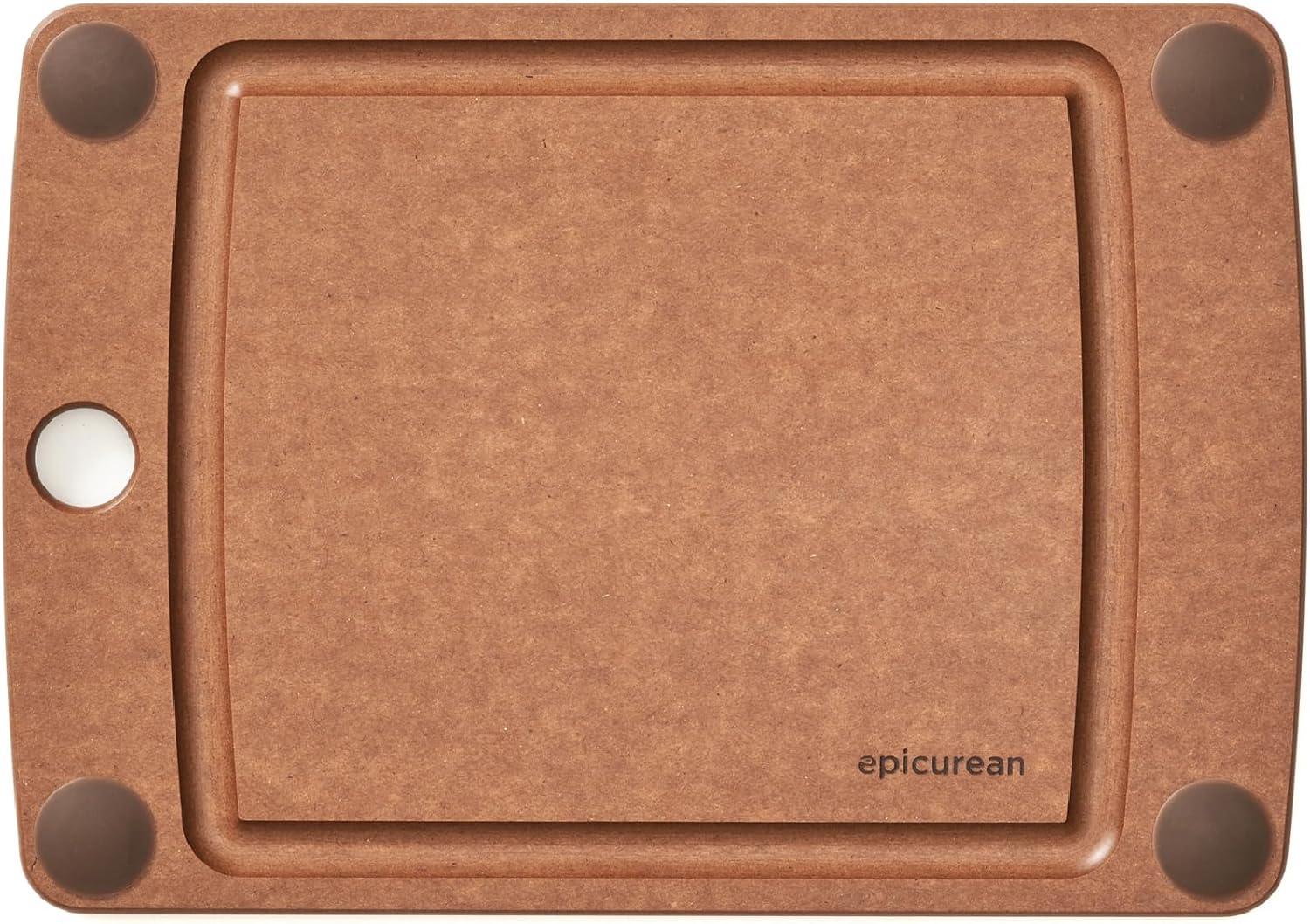 Nutmeg Brown Rectangular Non-Slip Wood Cutting Board