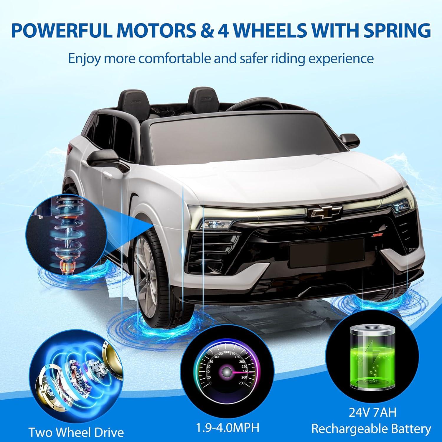 White 24V 2-Seater Electric SUV Ride-On Car