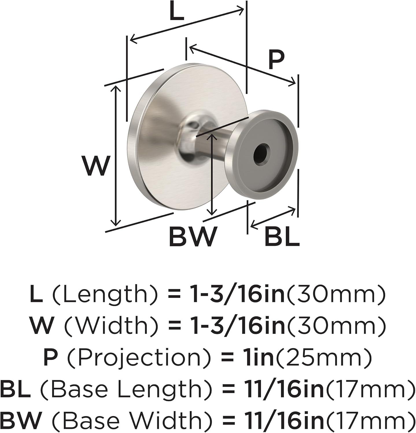 Loop 1-3/16 Inch Diameter Round Knob Multipack