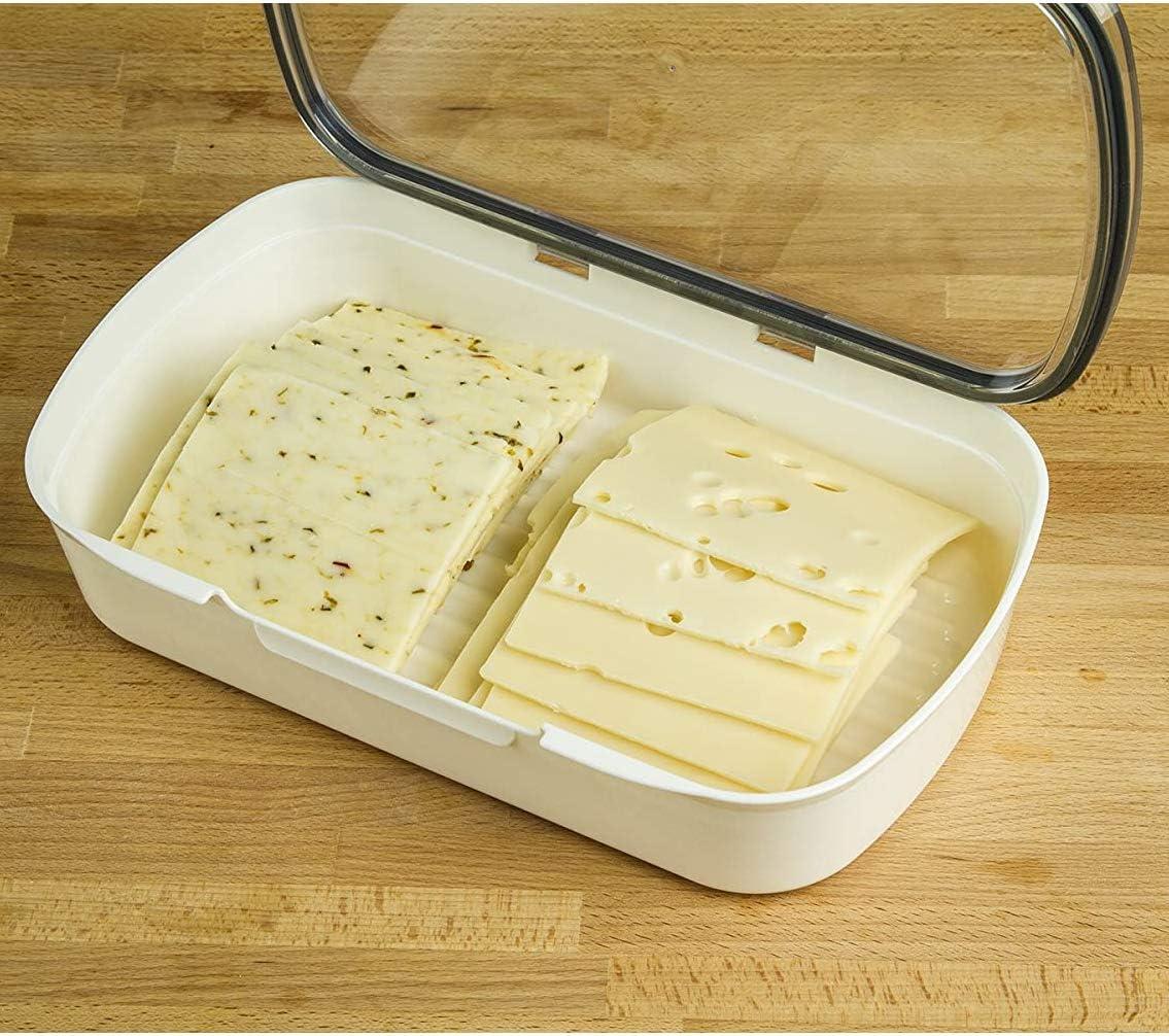 Prepworks Deli ProKeeper Air Tight Silicone Sealed Food Storage Container with Clear Dry Erase Compatible Lid, 11.75 Inches Long