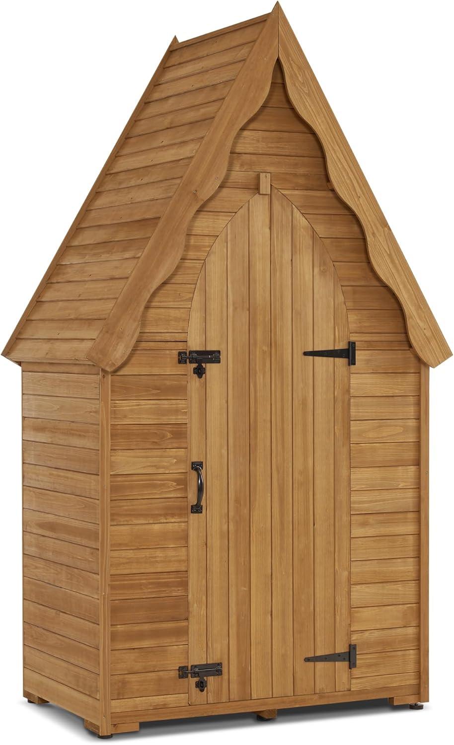 MCombo Waterproof Wooden Garden Storage Shed, 82.7" x 47.2" x 28.7", Natural