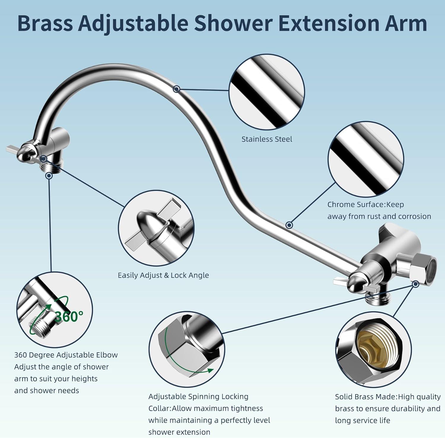 High Pressure Rainfall Shower Head with Handheld Spray Combo,Chrome