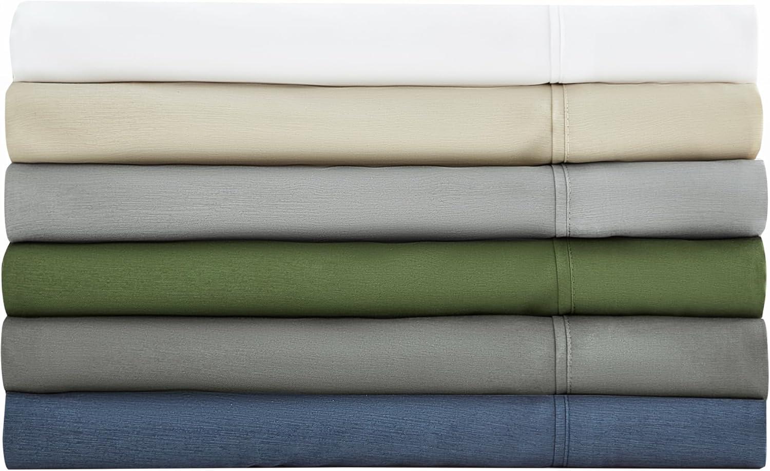 Steel Blue Rayon Bamboo Blend Queen Sheet Set