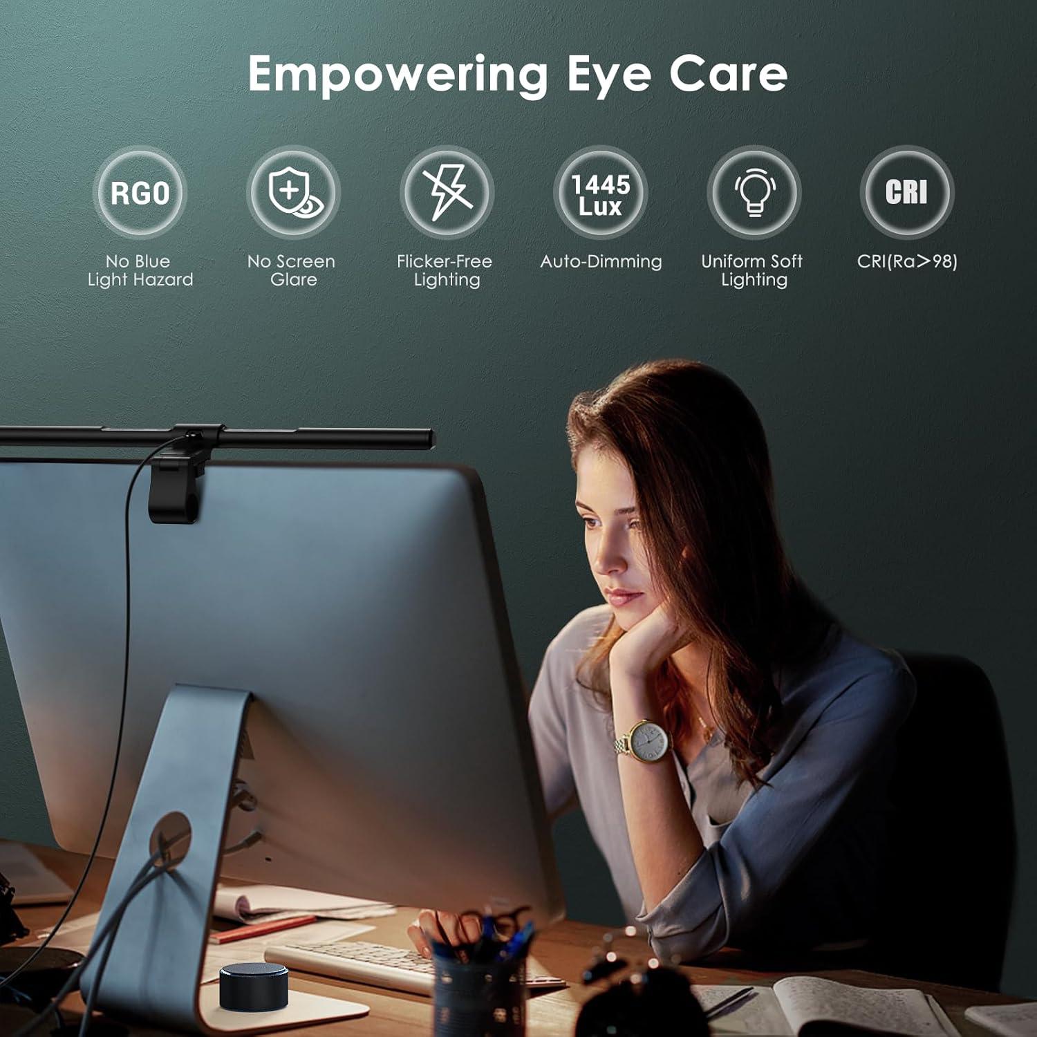 Quntis  Monitor Light Bar PRO with Remote, Eye-Care, No Screen Glare, Fit for Curved Monitor, Auto Dimming Screen Light Bar for Home Office Gaming Desk Lamp