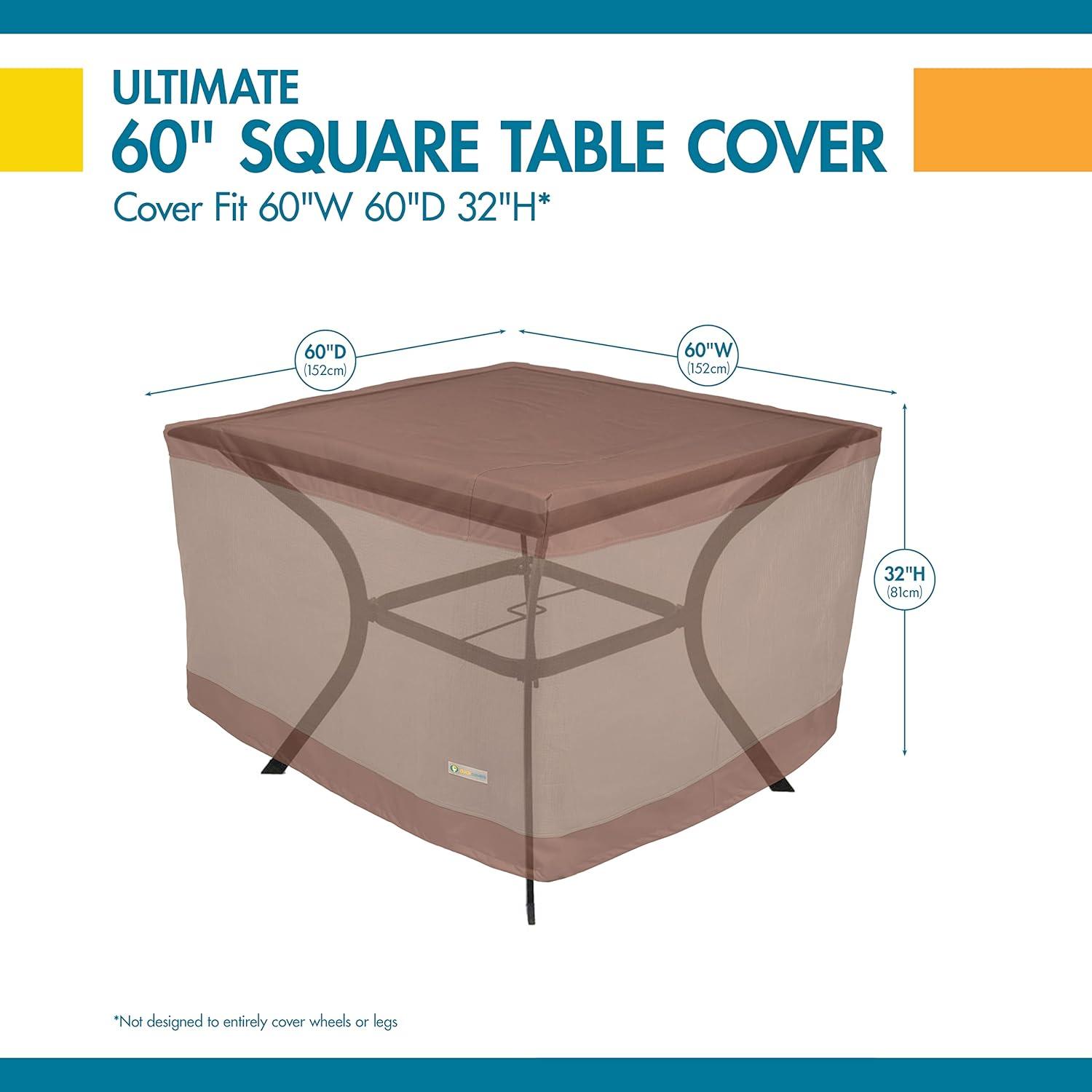 Duck Covers Ultimate Waterproof 60 Inch Square Table Cover