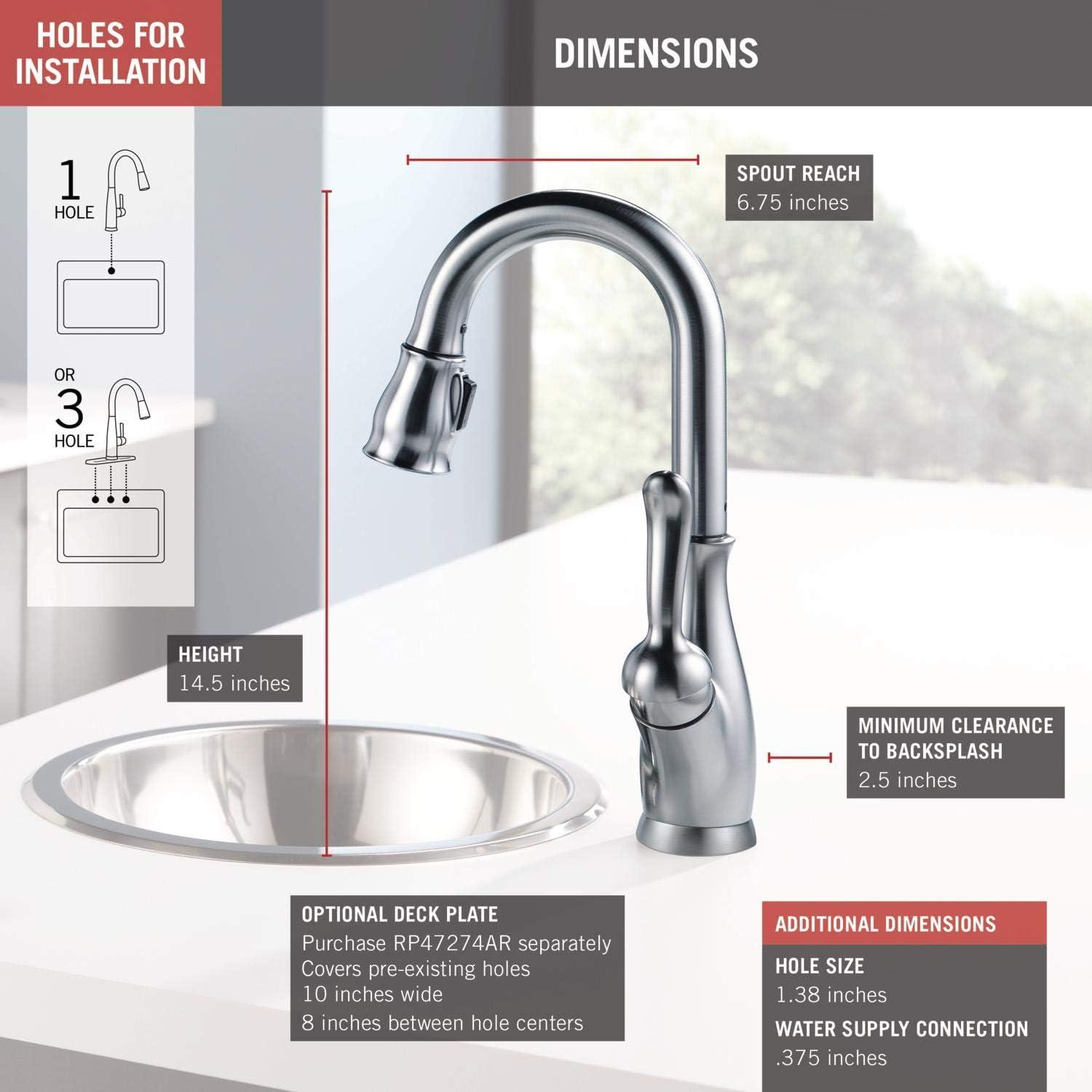 Stainless Steel Single Handle Pull-Down Bar Faucet