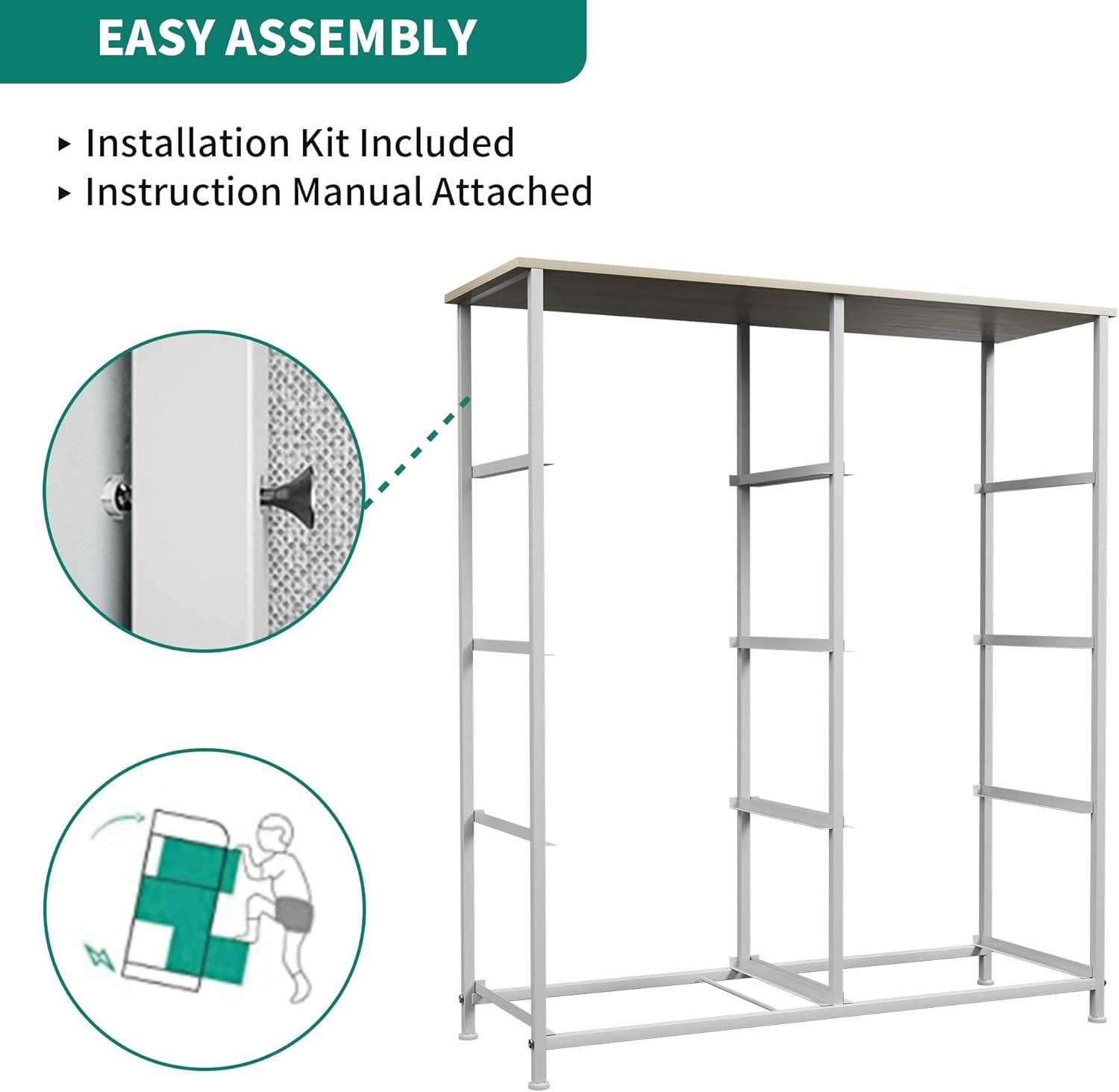 Gray 8-Drawer Fabric Storage Dresser with Wooden Top