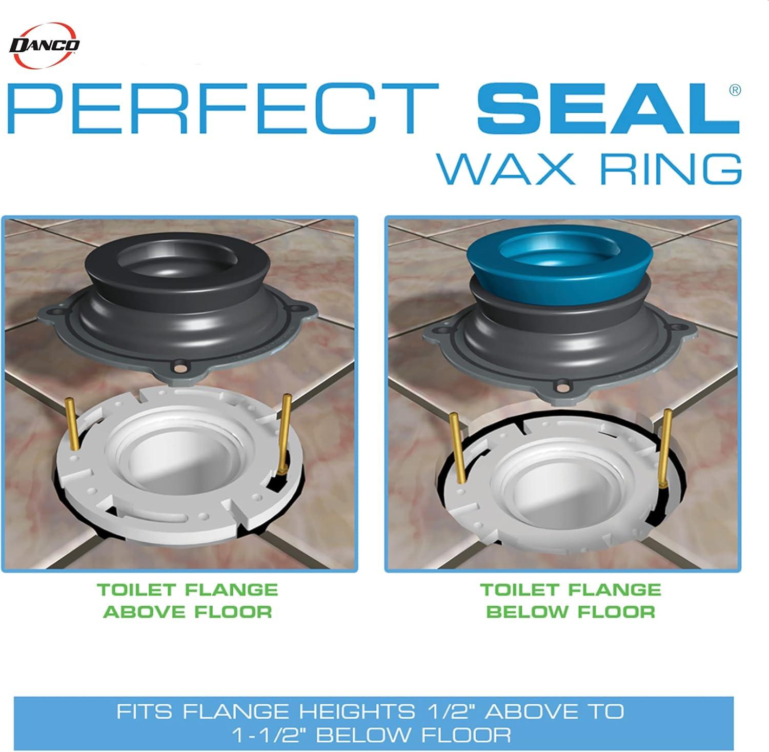 NEXT BY DANO All-in-One Toilet Installation Kit with Perfect Seal Wax Ring & Zero Cut Bolts, Blue and Gray, 1-Pack (10879X)