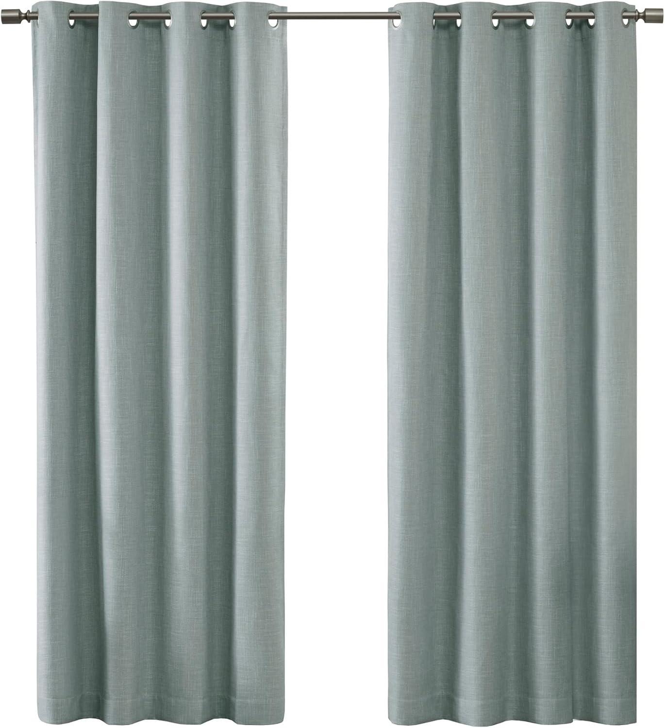 Madison Park Maya Printed Heathered Blackout Grommet Top Single Curtain Panel