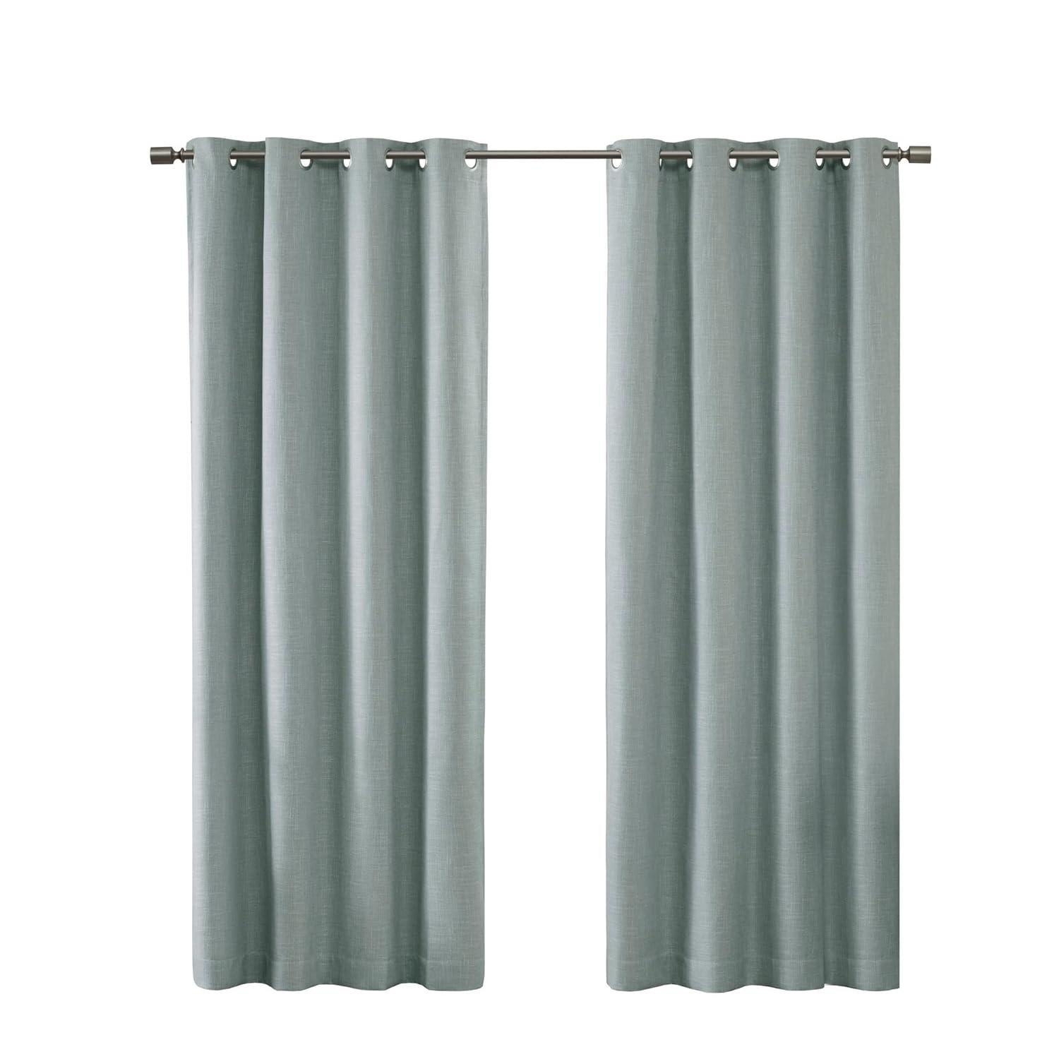 Madison Park Maya Printed Heathered Blackout Grommet Top Single Curtain Panel