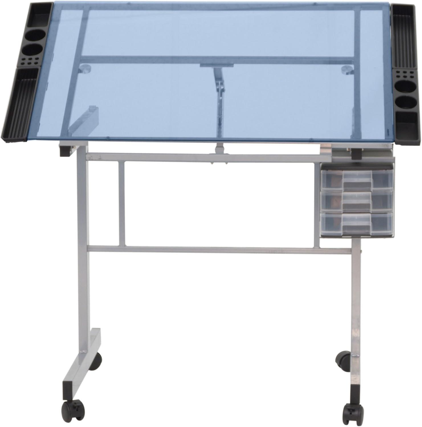 Craddock Height Adjustable Glass Drafting Table