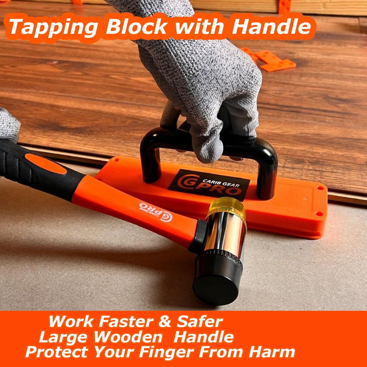 43-Piece Laminate Flooring Installation Kit Tapping Block with Handle Heavy Duty Pull Bar, Reinforced Mallet, 40 Spacers, Vinyl Plank & Wood Floor Tools, Flooring Kit for Laminate & Vinyl Planks