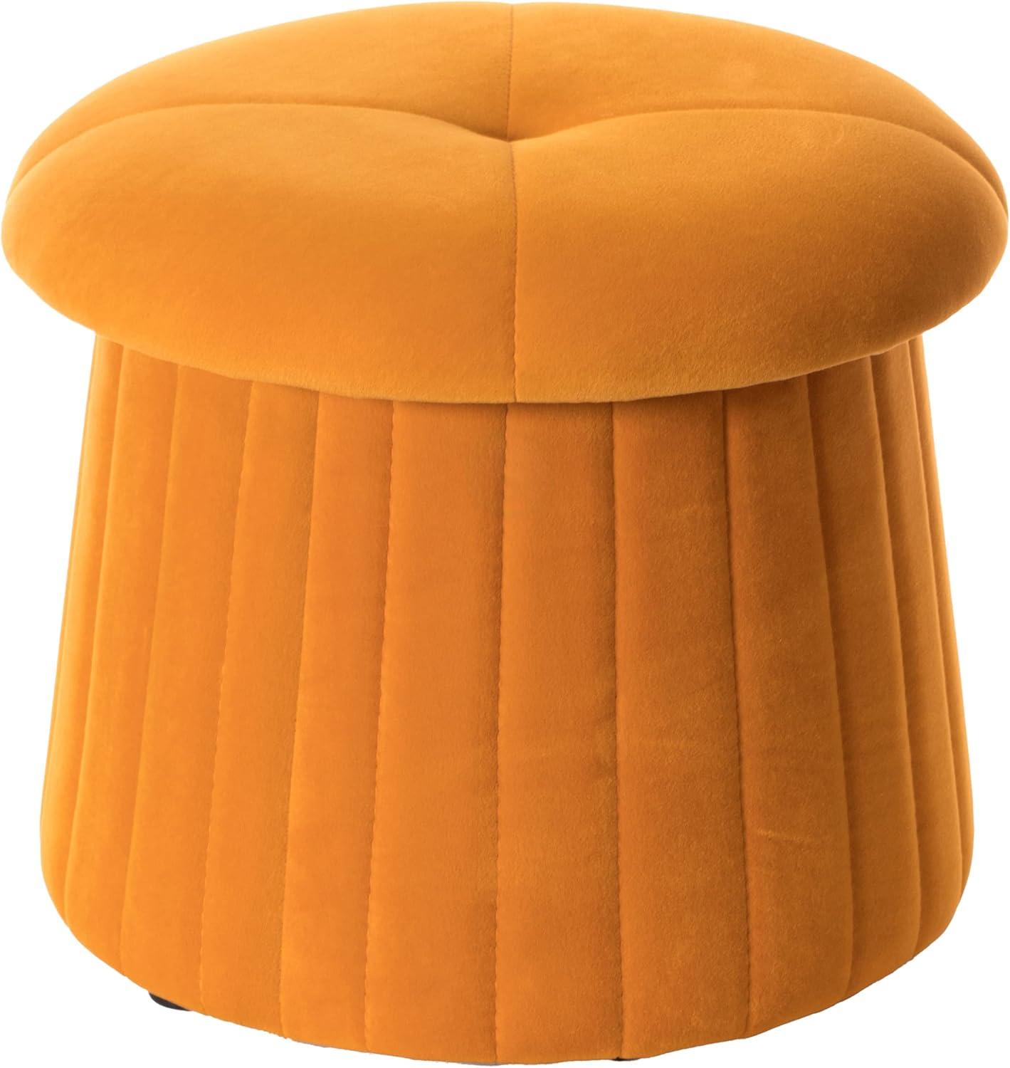 Modern Tufted Velvet Mushroom Shape Storage Ottoman Storage Stool Trunk