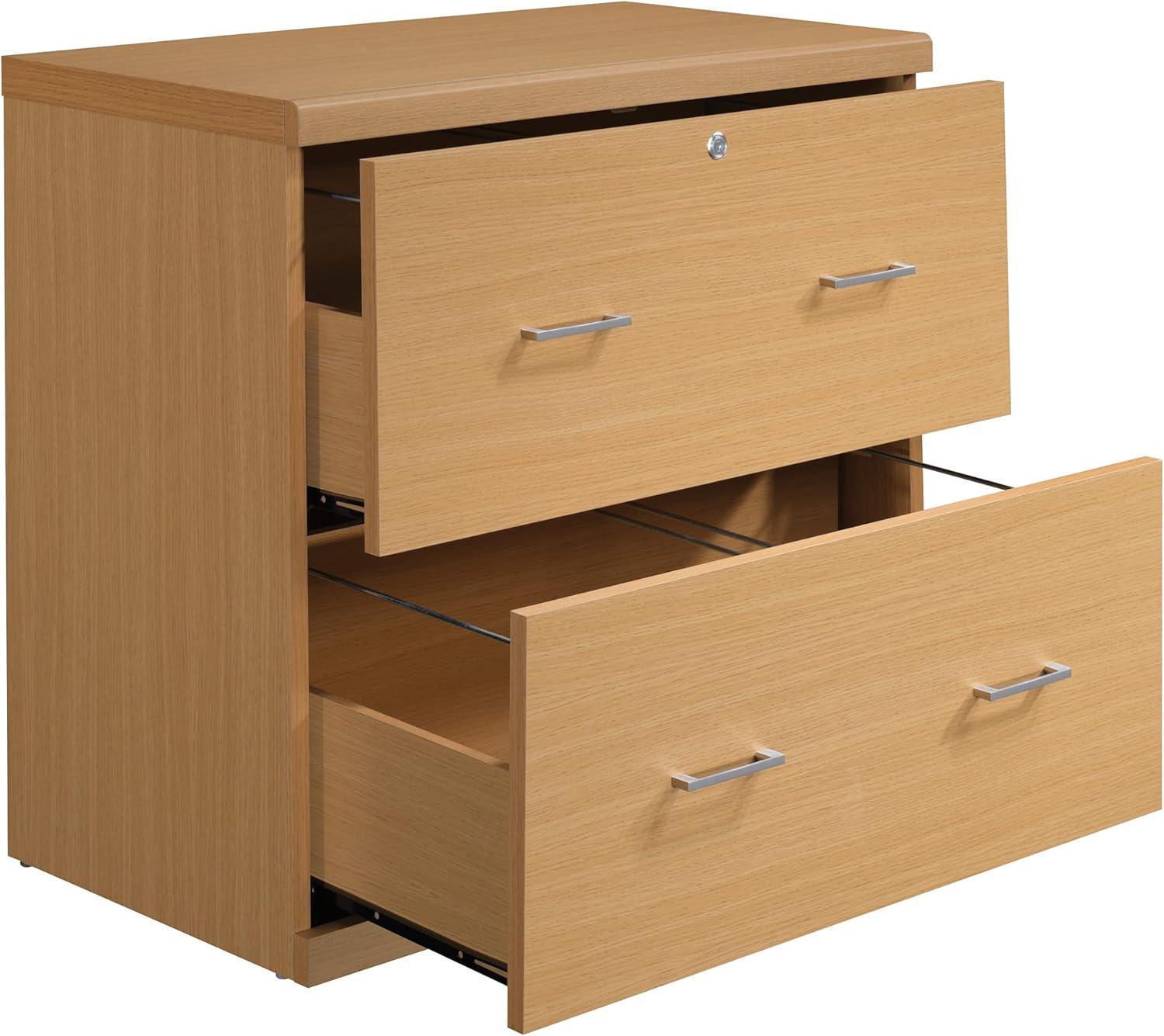 Natural 2-Drawer Lockable Lateral File Cabinet