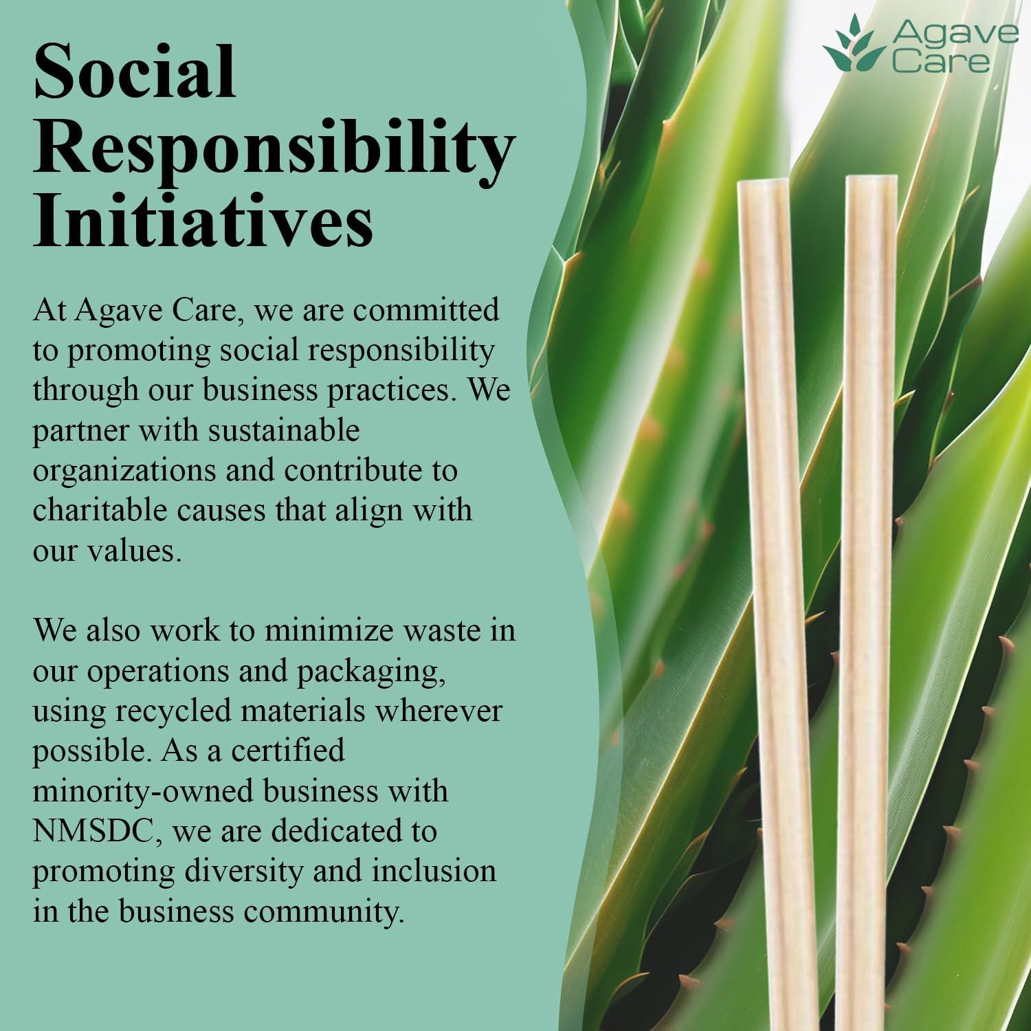 Agave Care Sustainable Agave Straws - 5.9" - Natural - Unwrapped - 150 Count - 3 oz