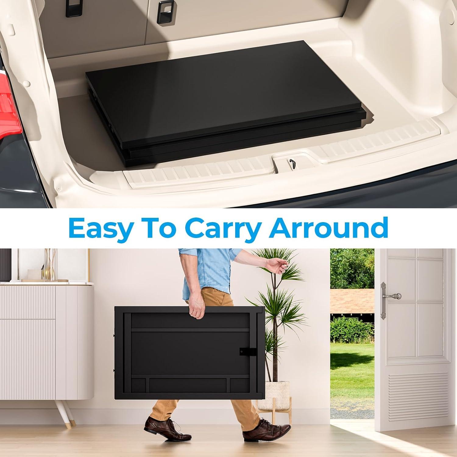 GreenForest Folding Desk for Small Spaces,31.5 in No-Assembly Small Computer Desk for Home Office,Space Saving Foldable Table Study Office Desk,Black