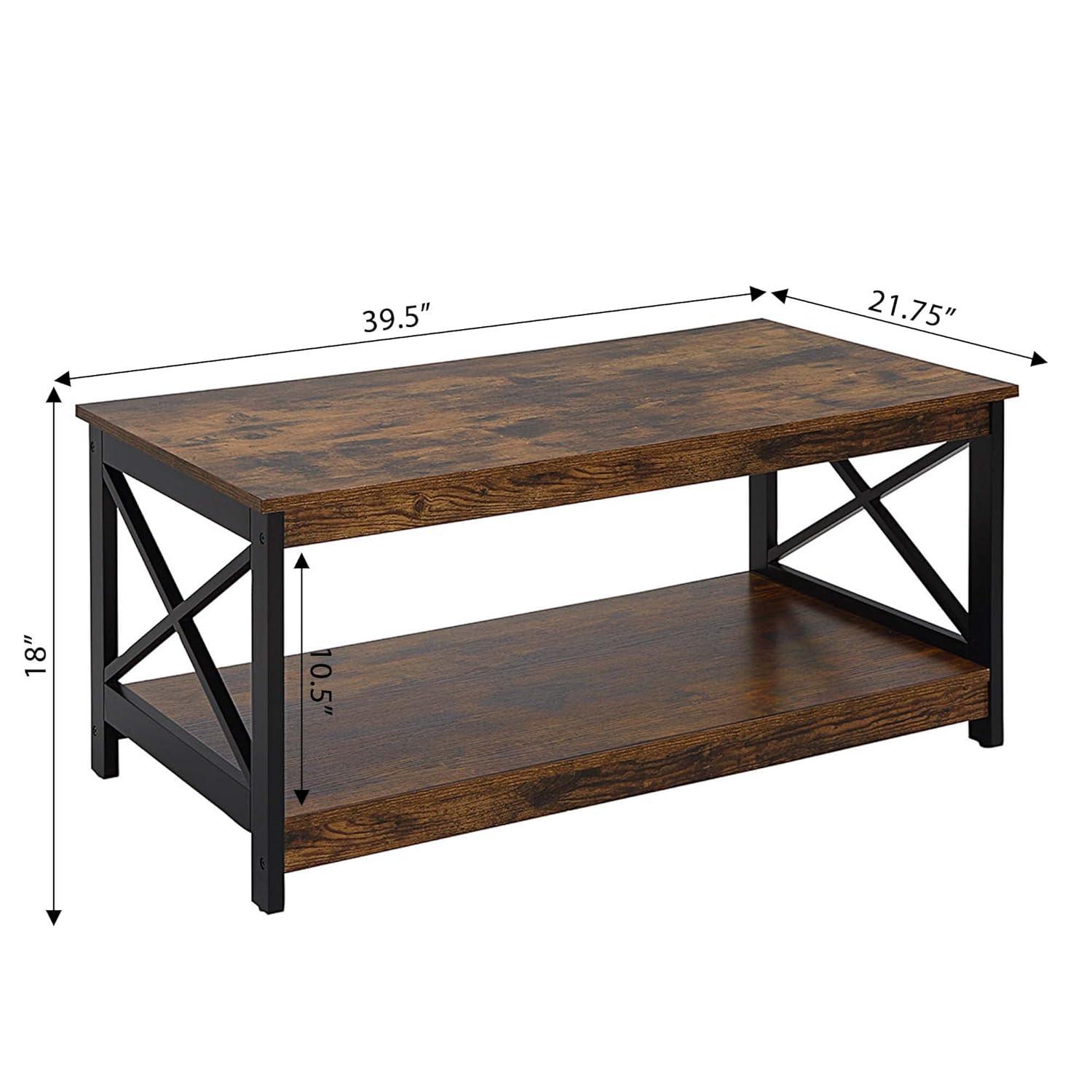 Convenience Concepts Oxford Coffee Table with Shelf, Coral