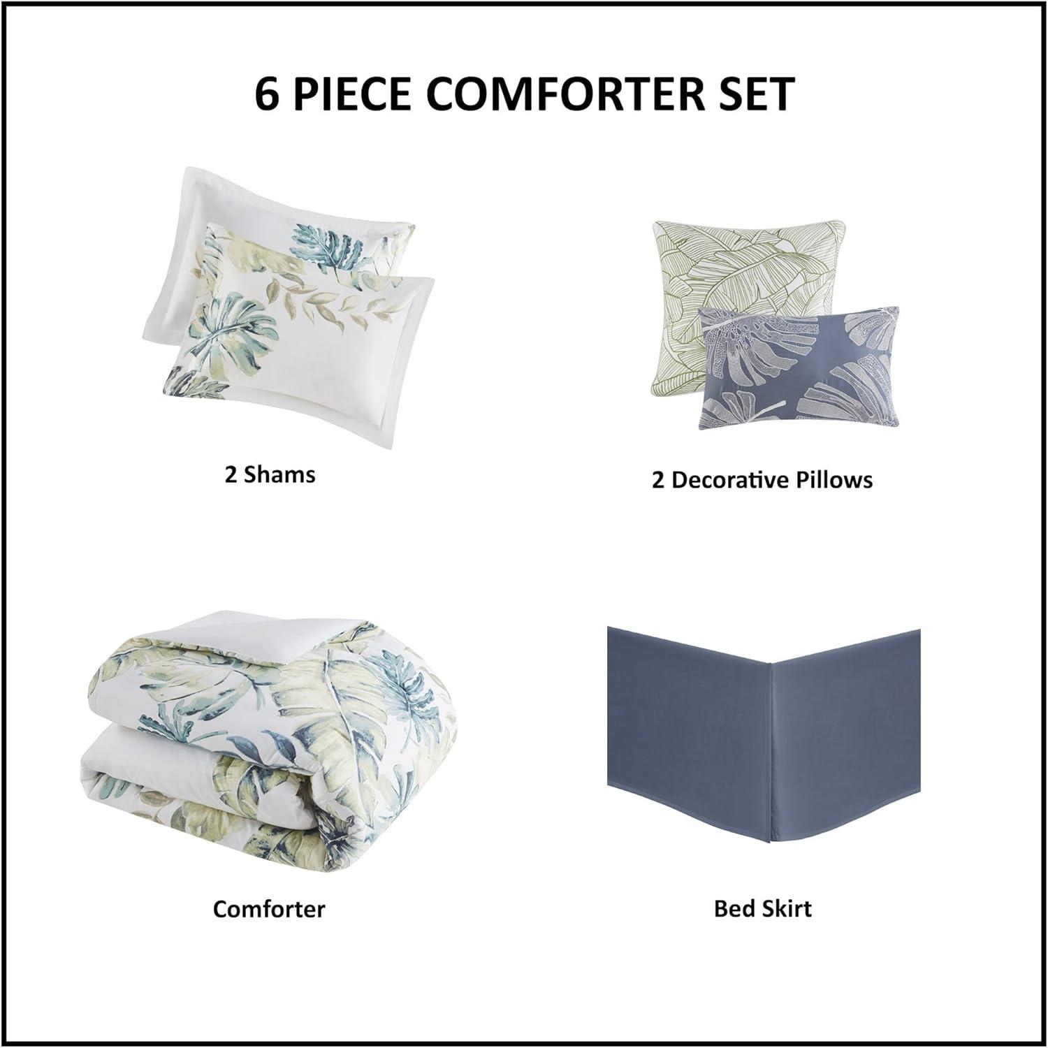 Lorelai Cotton Printed 6 Piece Comforter Set Multi Full