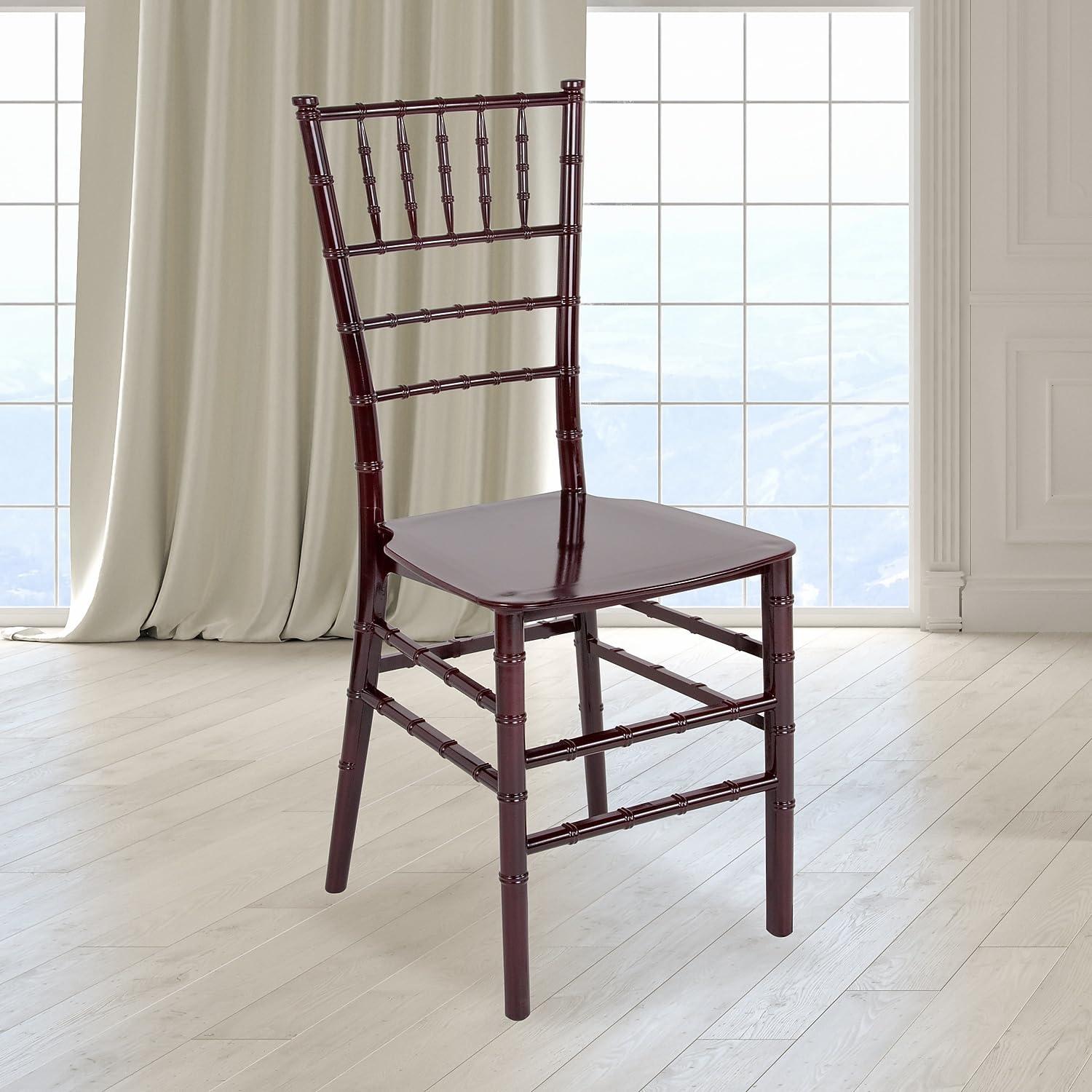 Flash Furniture 2 Pk. HERCULES Series Mahogany Resin Stacking Chiavari Chair