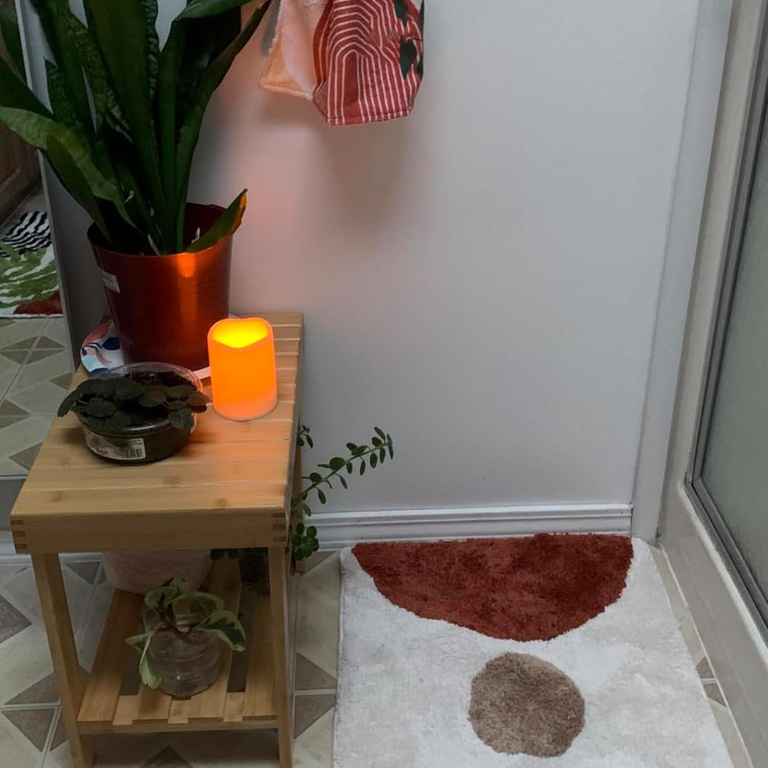 2 Pack Bamboo Step Stool, Bamboo Shower Bench, Bamboo Foot Stool, Bamboo Seat Stool for Home, Garden, Living Room, Kitchen, Bathroom, Bedroom