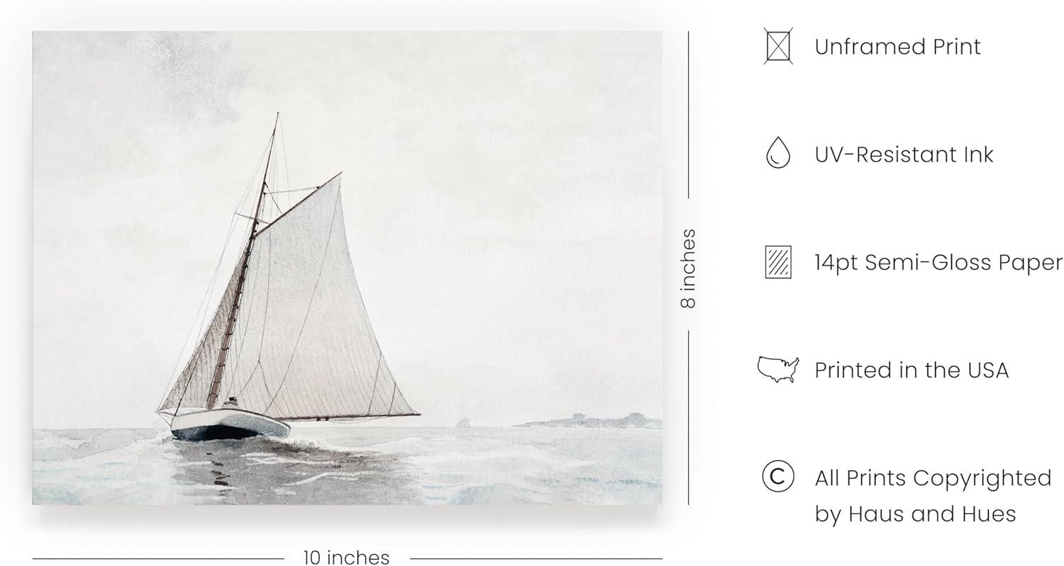 Haus and Hues Vintage Beach Wall Art - Vintage Oil Paintings for Exquisite Wall Decor in Home and Office Spaces (8x10 Unframed)