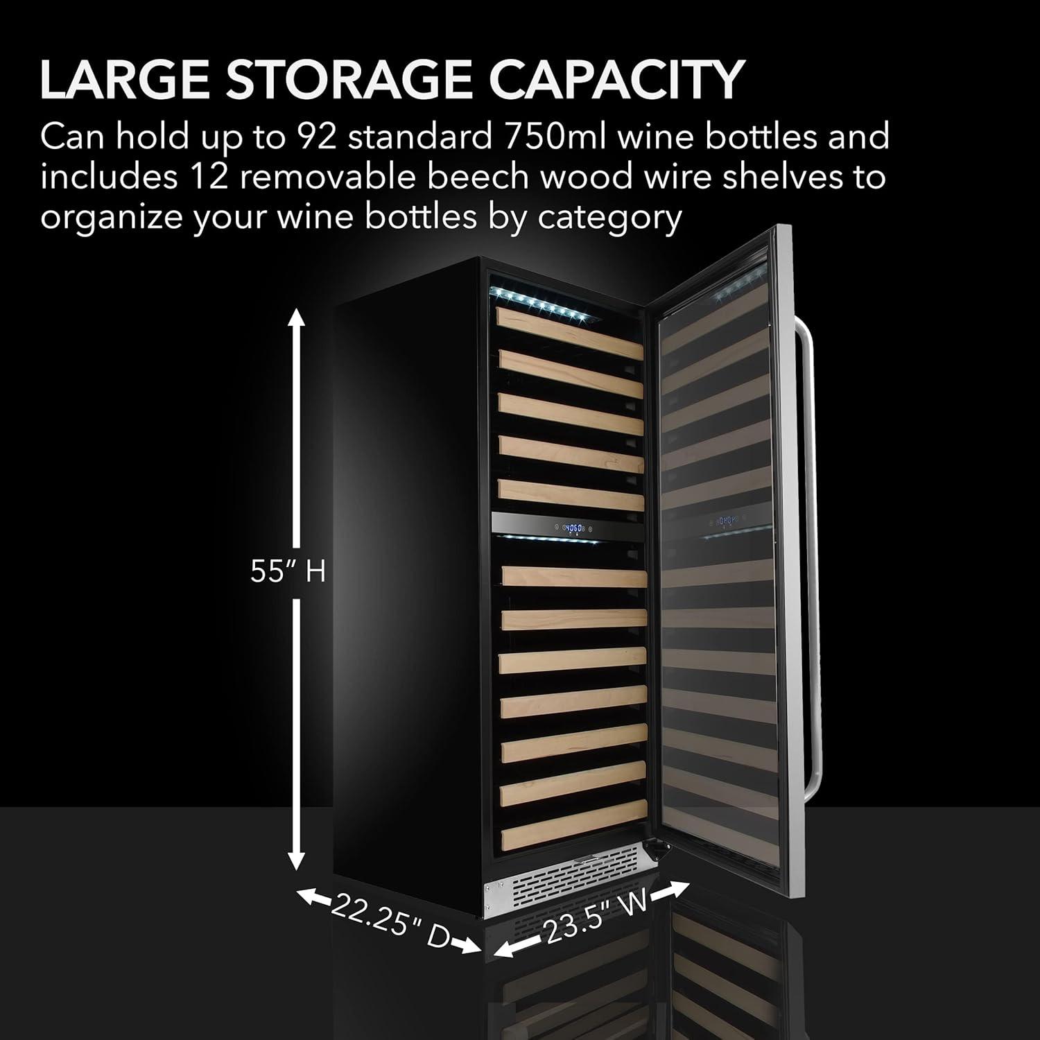 Whynter Whynter 92 Bottle Dual Zone Built-In Wine Refrigerator