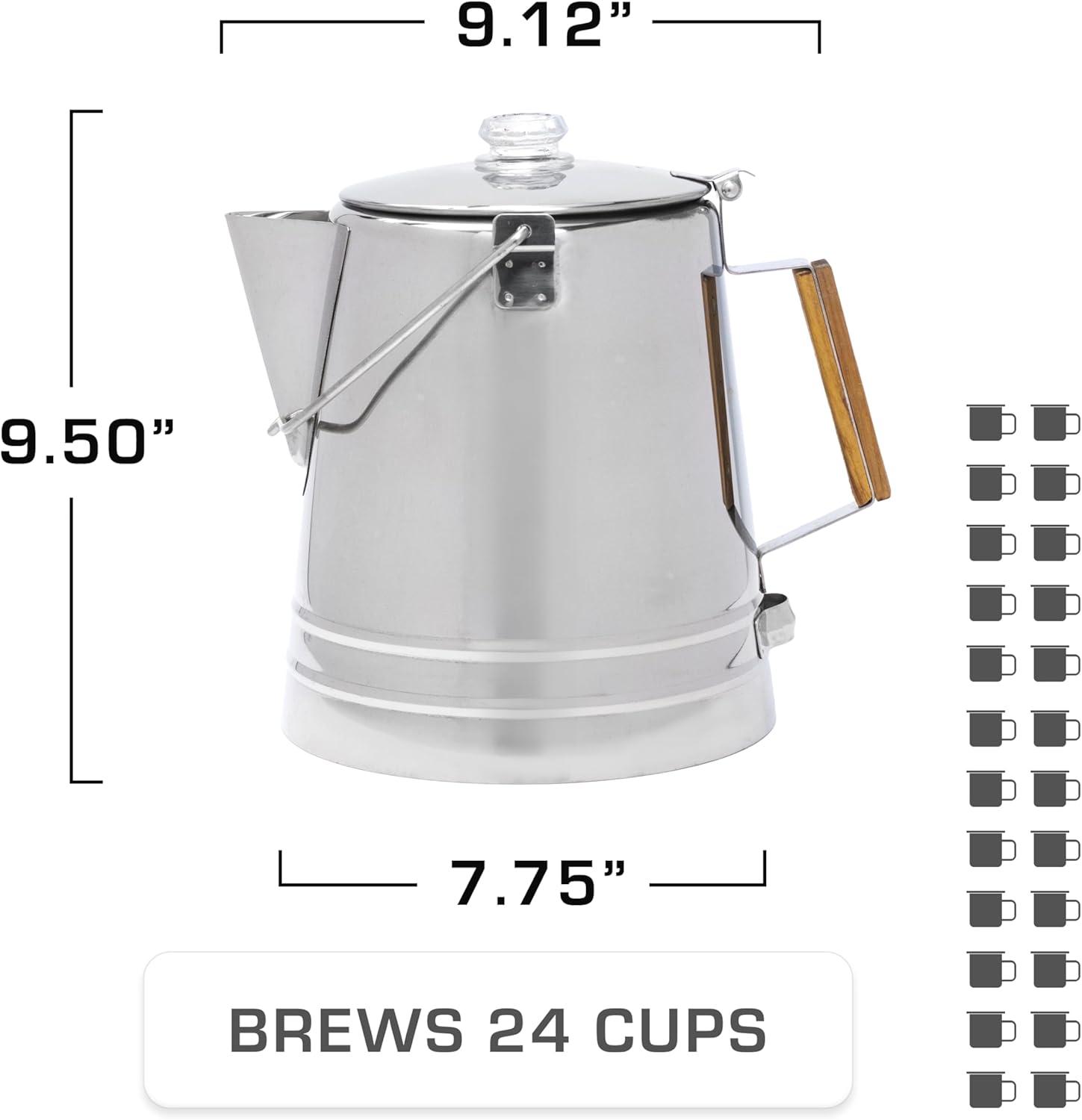 COLETTI Scoutmaster 24-Cup Stainless Steel Coffee Percolators
