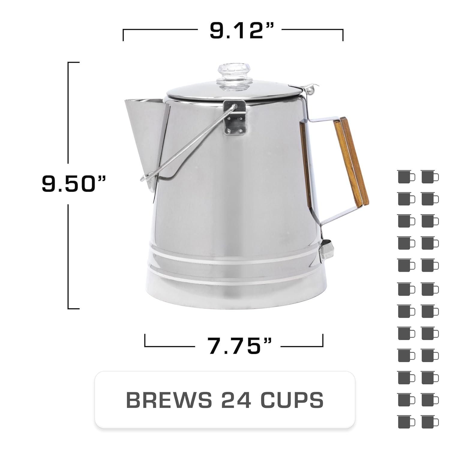 COLETTI Scoutmaster 24-Cup Stainless Steel Coffee Percolators