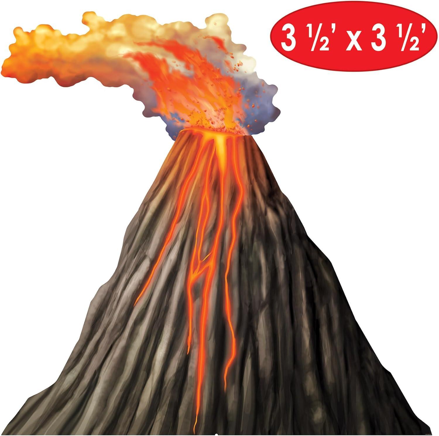 Beistle Luau Volcano Stand-Up, 3.5' x 3.5', (1/Box) Multicolored