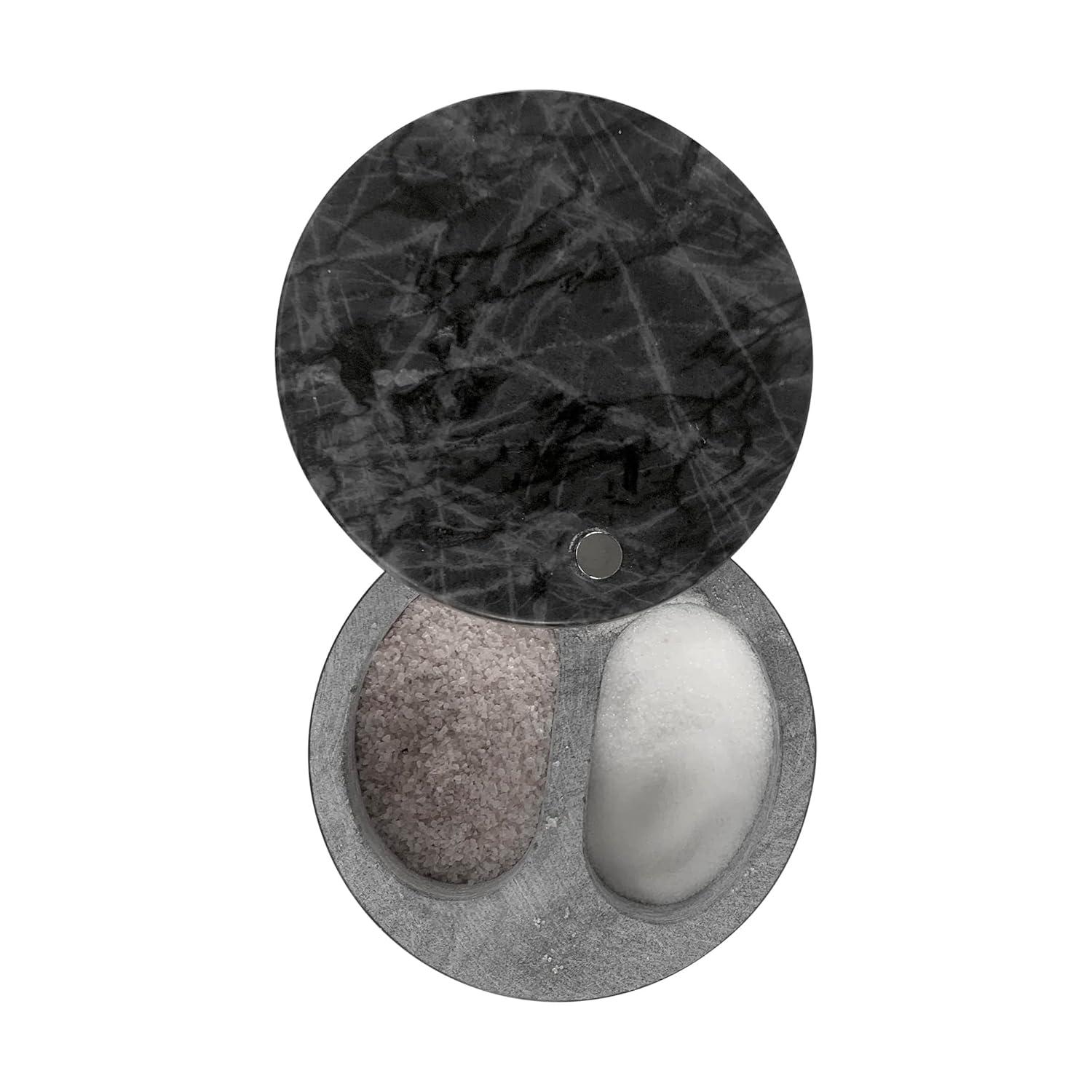 Fox Run Brands Fox Run Marble Double Salt Cellar, Black