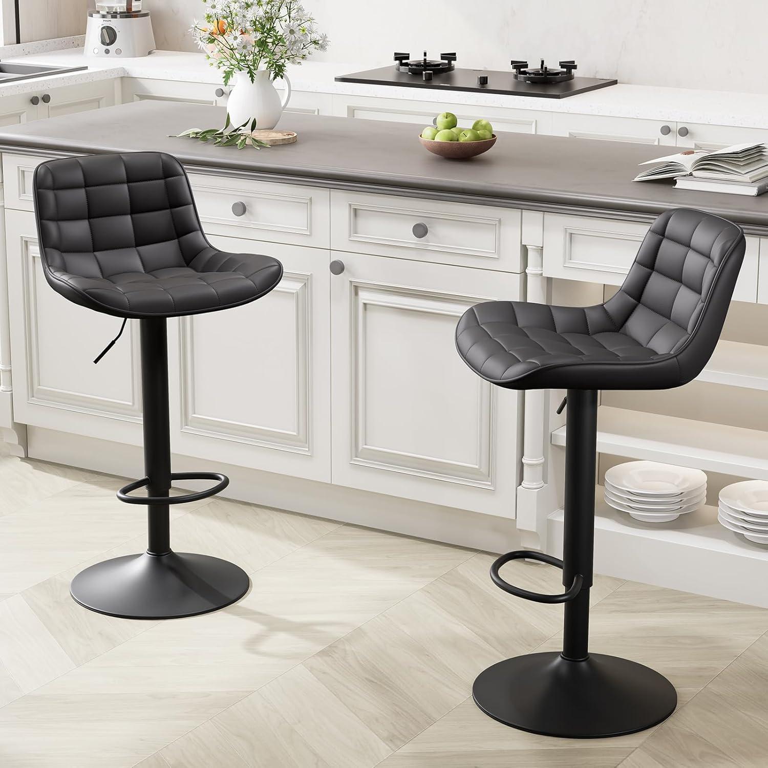 Kidol & Shellder Green Bar Stools Set of 2 Modern Kitchen Island Barstool