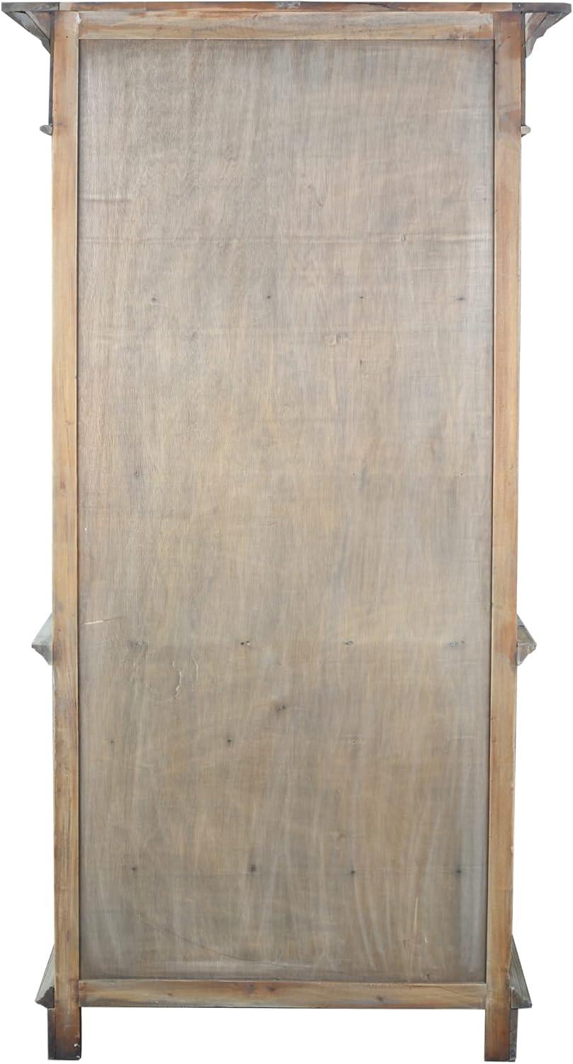 Cottage Hutch Buffet Driftwood Brown Bookcase Cabinet Solid Wood Mahogany