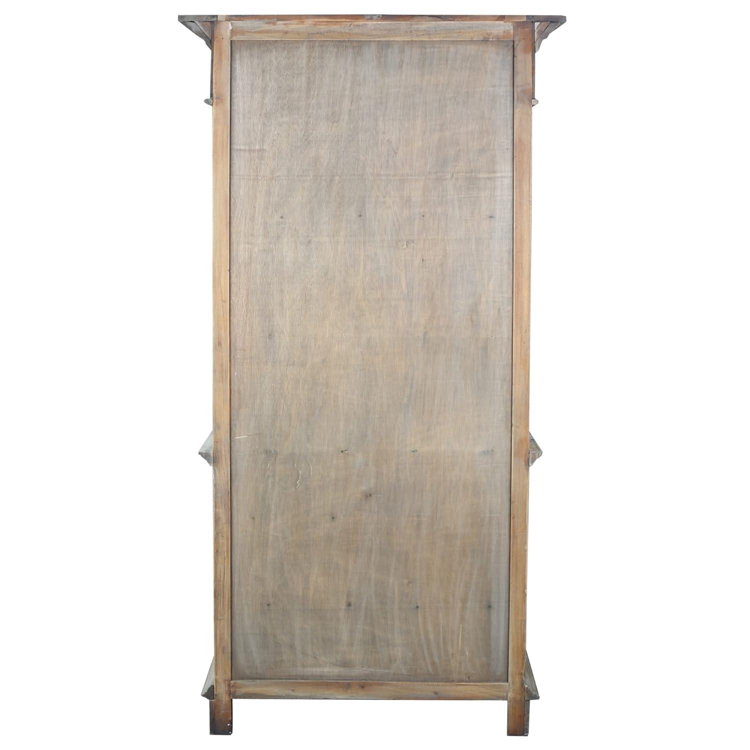 Cottage Hutch Buffet Driftwood Brown Bookcase Cabinet Solid Wood Mahogany
