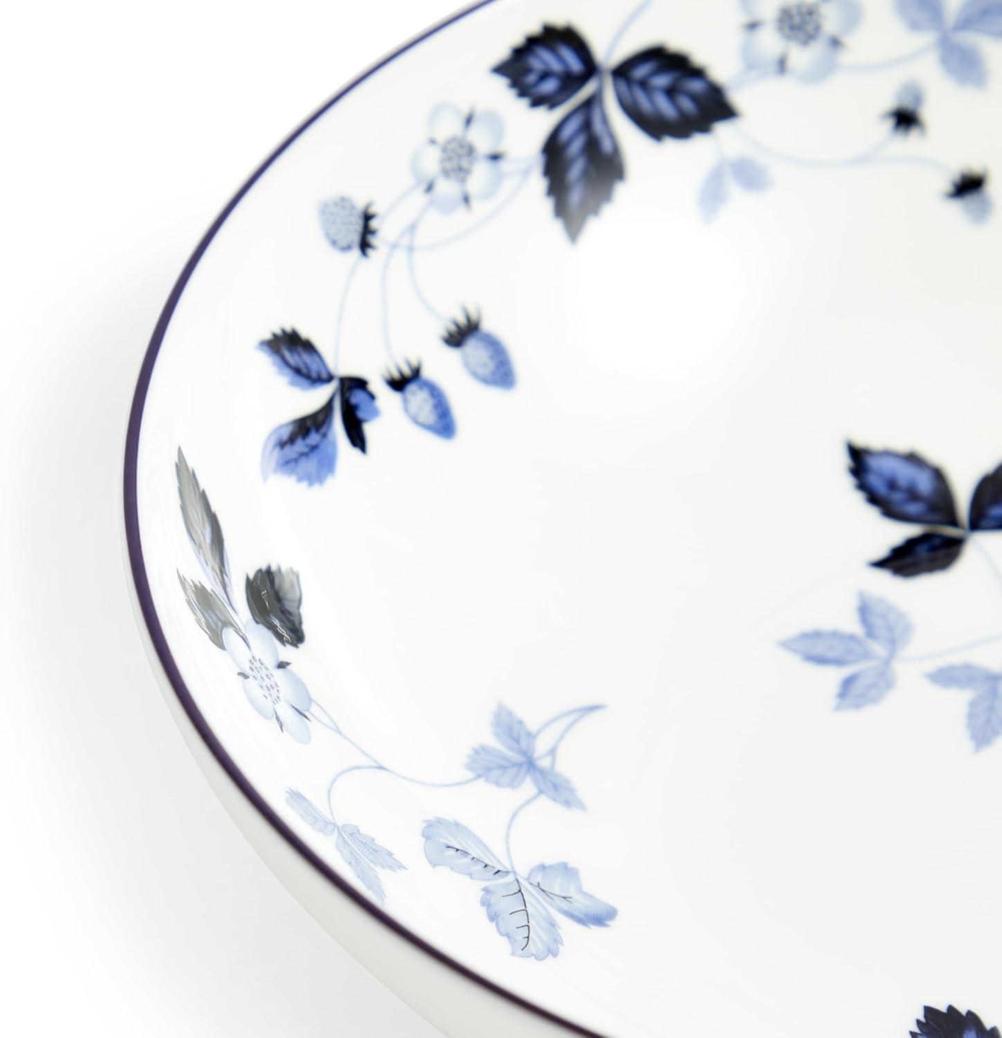 Inky Blue Floral Fine Bone China Cereal Bowl 7in