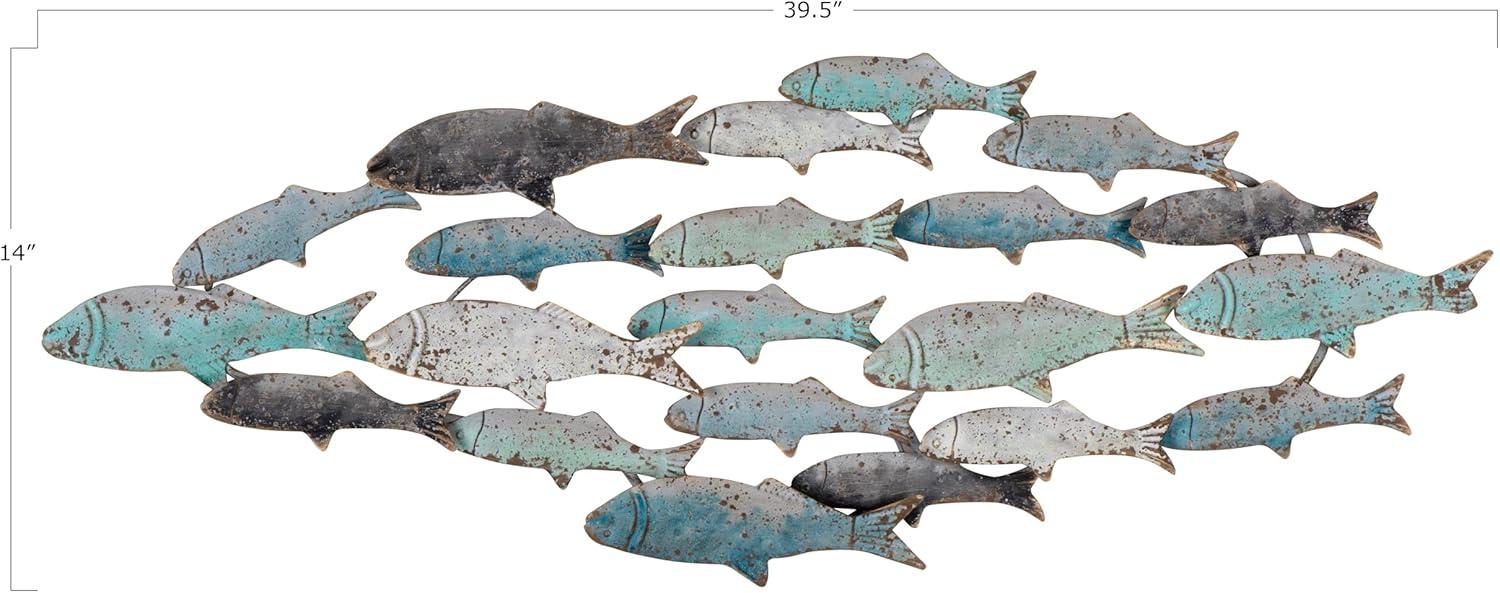 Storied Home Rubber Wood School of Fish Wall Decor