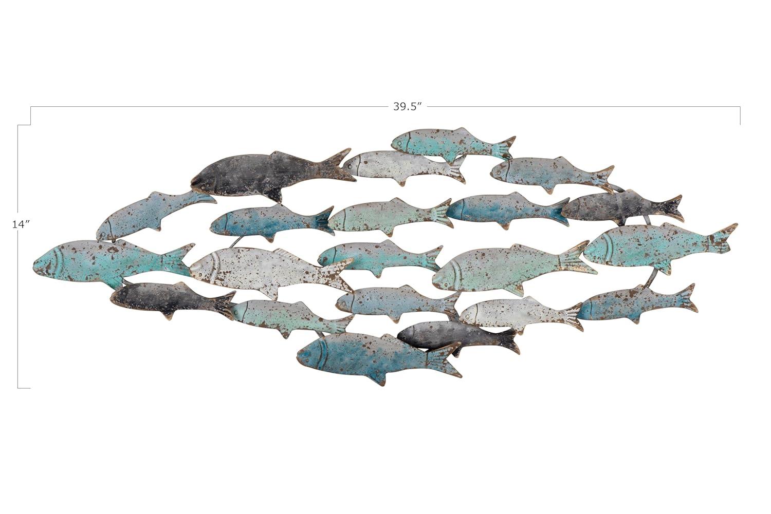 Storied Home Rubber Wood School of Fish Wall Decor