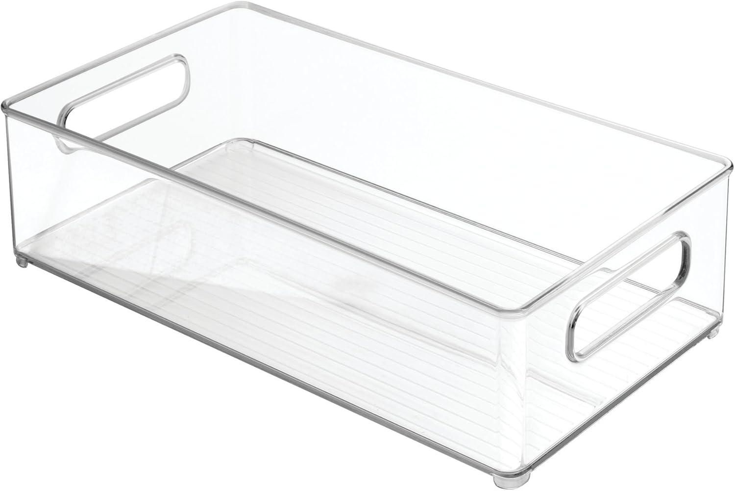 iDesign, Refrigerator, Freezer, and Pantry Storage Bins, Clear, 2 Pack, Recycled Plastic