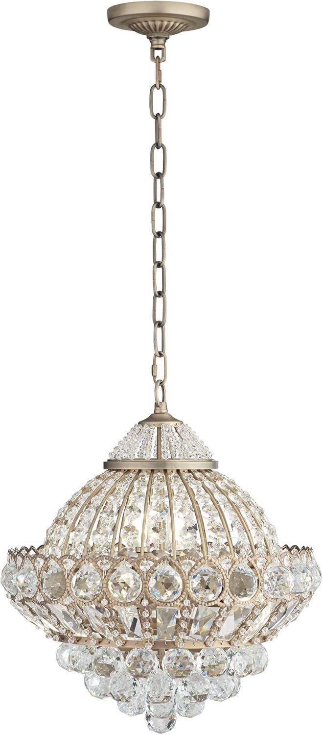 Vienna Full Spectrum Wallingford Antique Brass Chandelier 16" Wide French Crystal Glass 6-Light Fixture for Dining Room House Kitchen Island Entryway