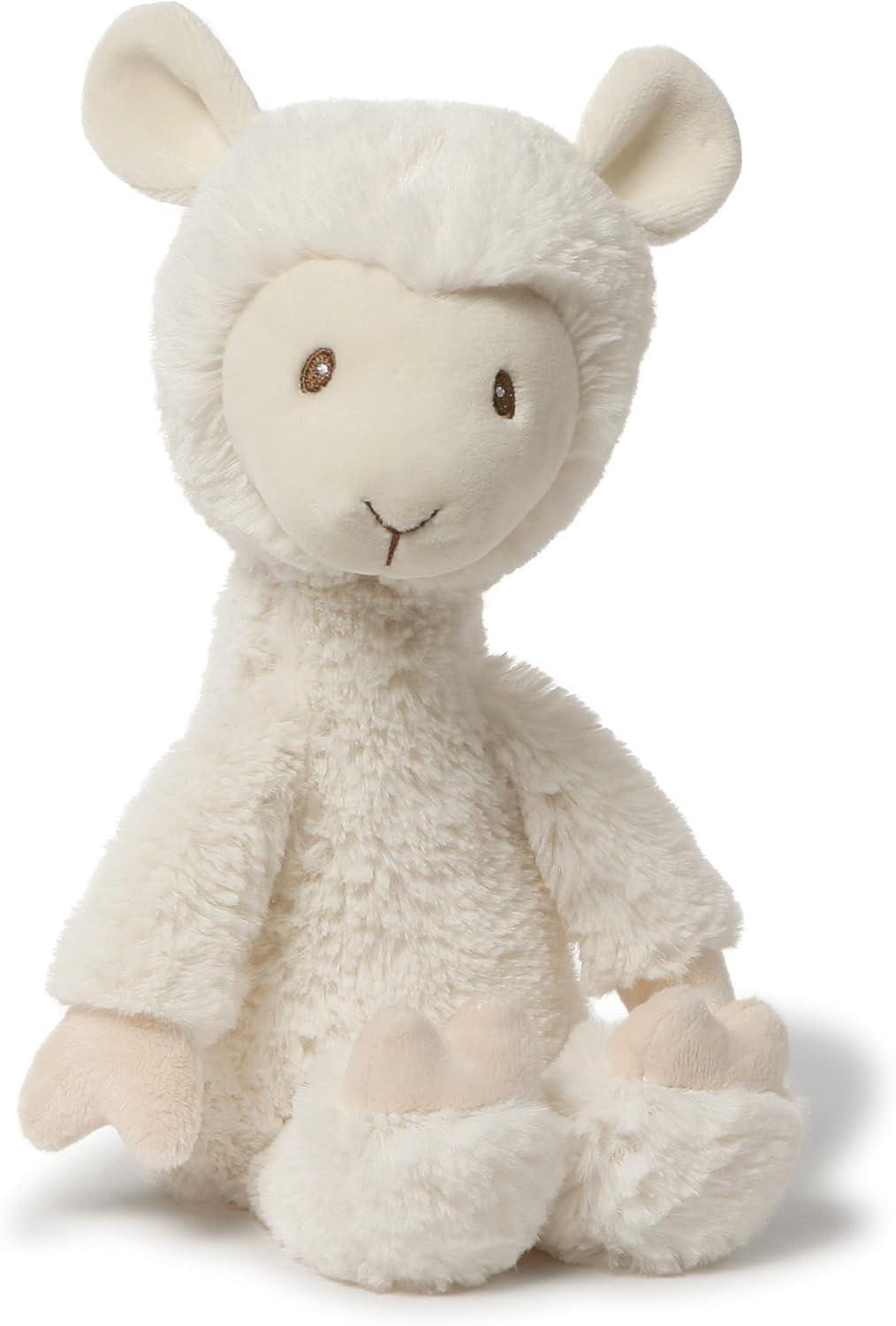 Cream and White Plush Llama Stuffed Animal Toy